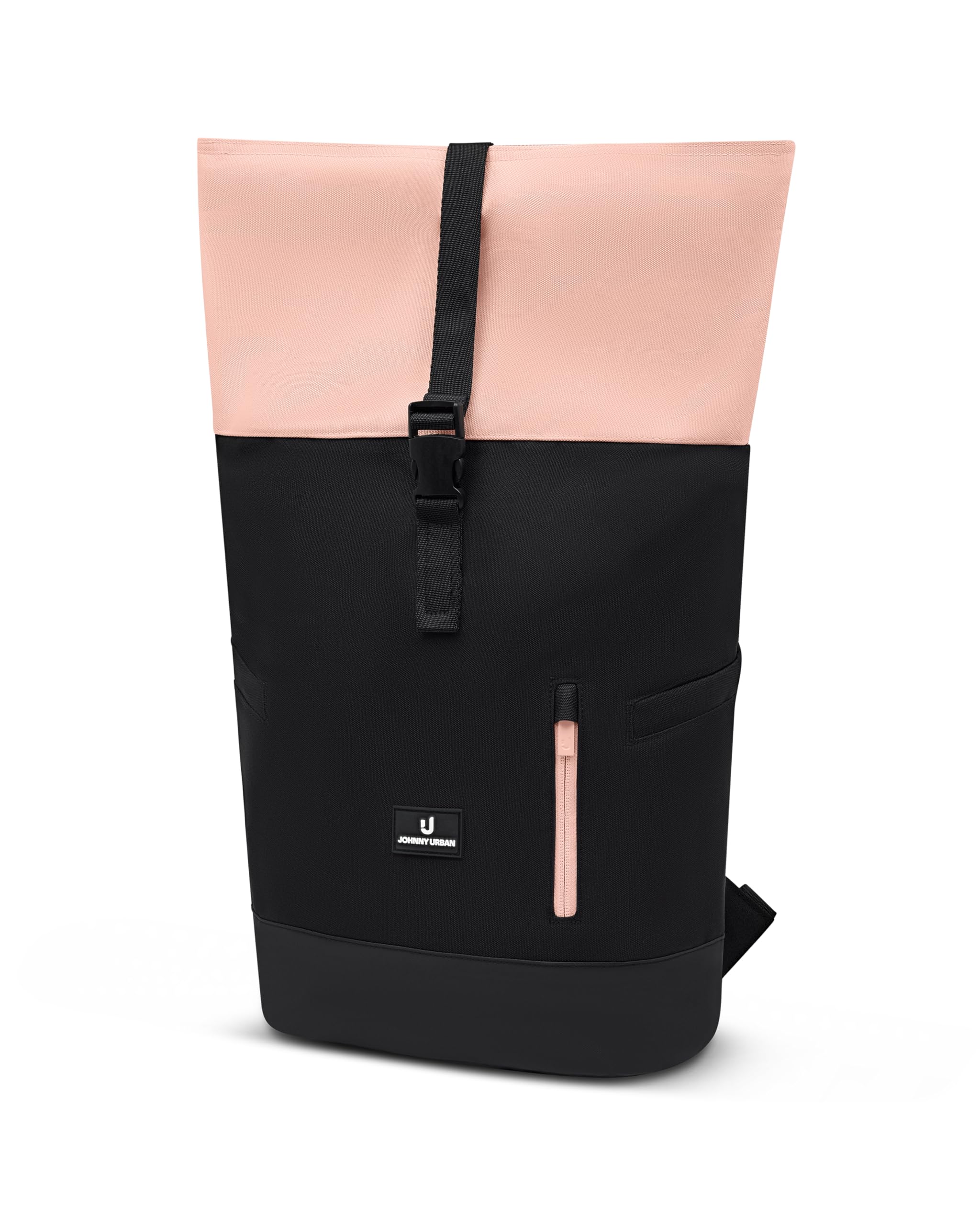 Johnny Urban Sac a dos femme et homme noir rose - Luca Small - Sac à dos loisir avec compartiment pour ordinateur - Idéal pour travail, velo, college, voyage - 11 l - Hydrofuge