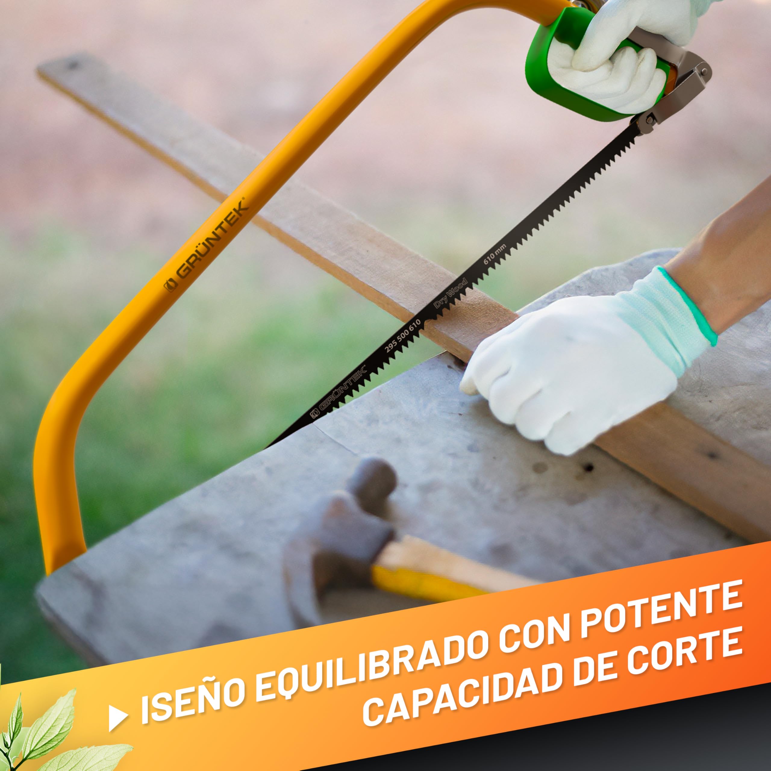 GRÜNTEK Sierra de Arco MARLIN 610 mm Sierra profesional para madera