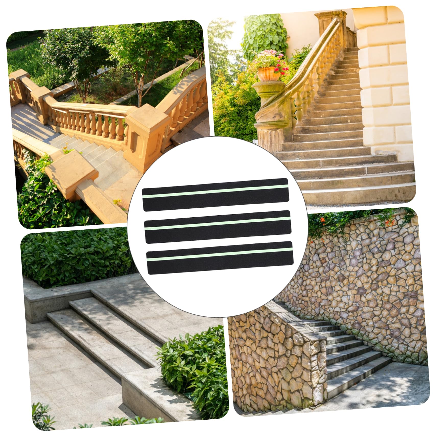 PRETYZOOM 12 Piezas Peldaños De Escalera Antideslizantes Para Exteriores De Peldaños De Madera Para Terrazas Para Escaleras Protección Viento Lluvia