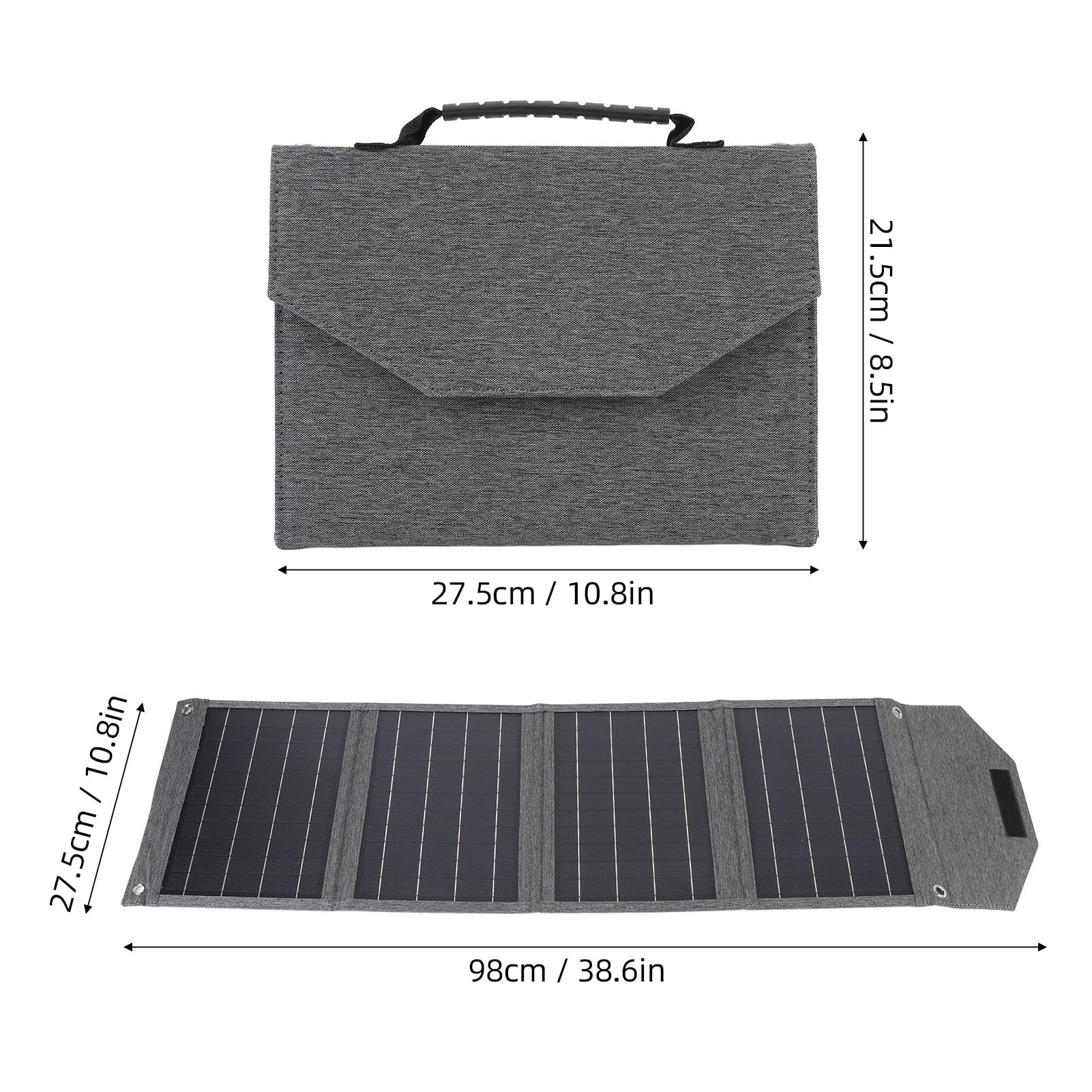 Foldable Solar Panel Chargerfor Camping, Phone, Tablet, Laptop, Hiking, Portable 4 Folding Monocrystalline Lightweight, Small, Double USB Ports for Outdoor Travel