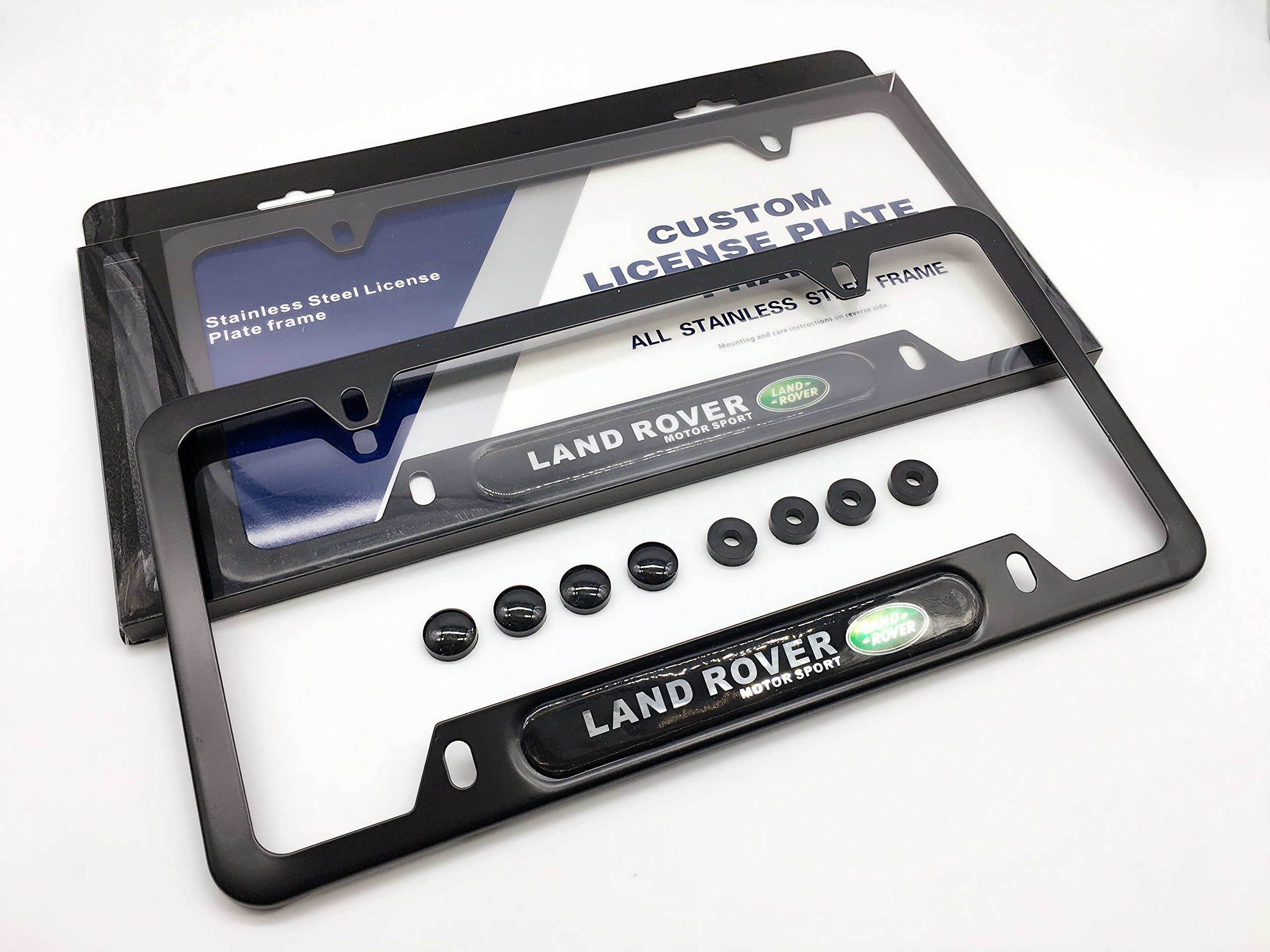 Buy LAND ROVER License Plate Frame Kit Matte Black Satin Premium Finish