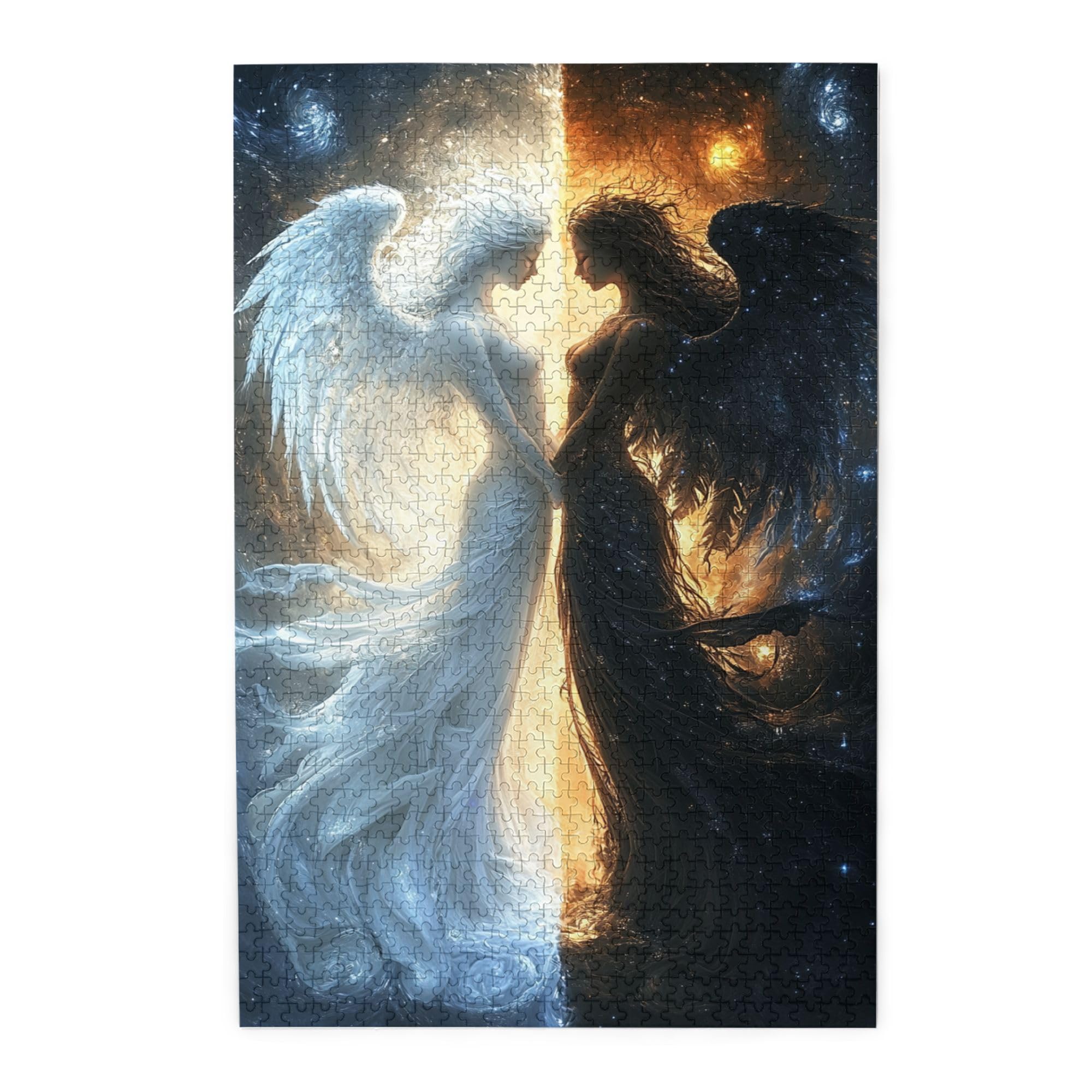 Vintage Puzzles for Adults 1000 Pieces, Angels and Demons Wooden Jigsaw Puzzles, Creative Works for Adults, 1000 Piece Jigsaw Puzzle Great for Relaxation and Display for Puzzle Enthusiast