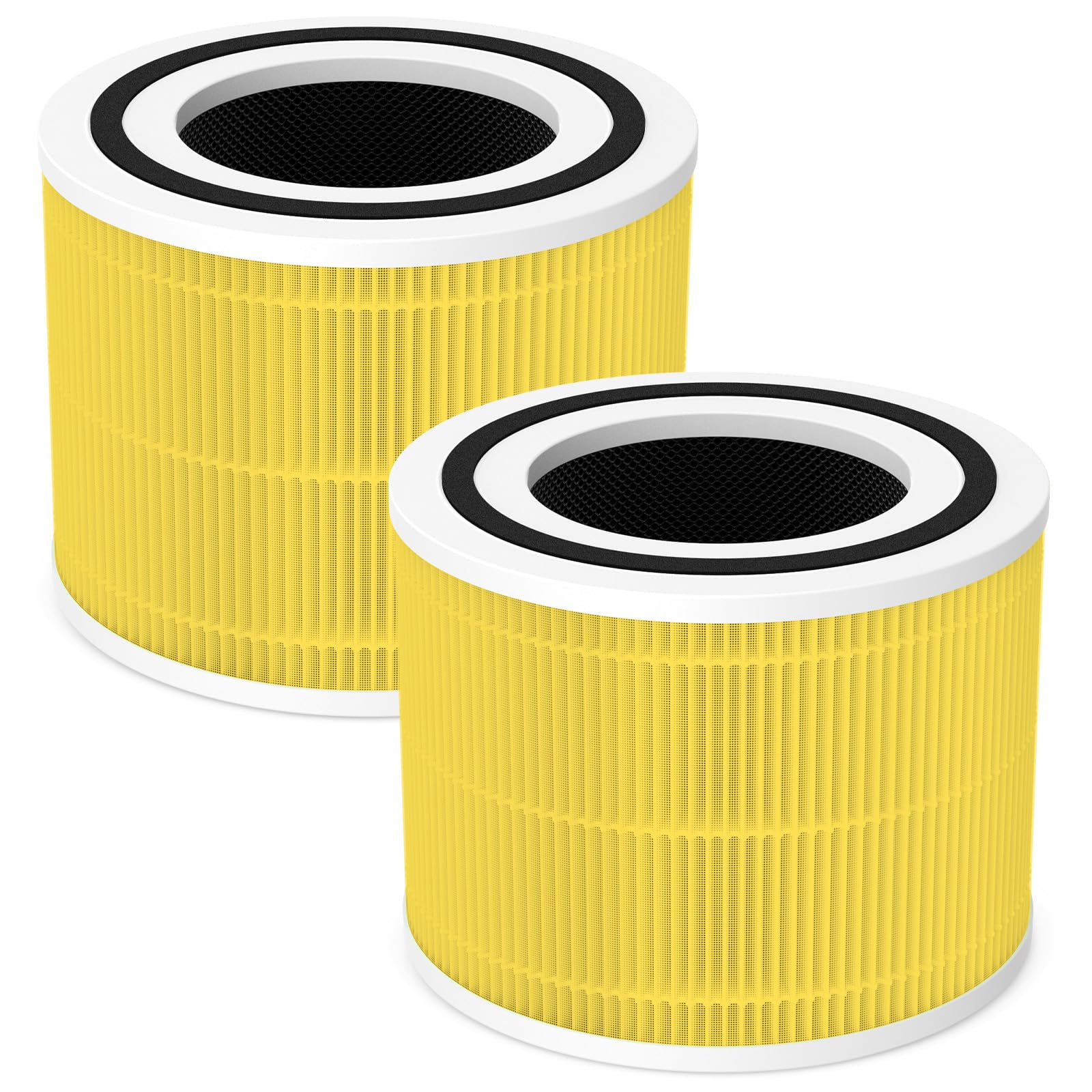Confezione da 2 filtri di ricambio Core 300S compatibili con purificatore d'aria LEVOIT Core 300 e Core 300S, True HEPA 3 in 1 con filtro di ricambio Core 300 ad alta efficienza, giallo