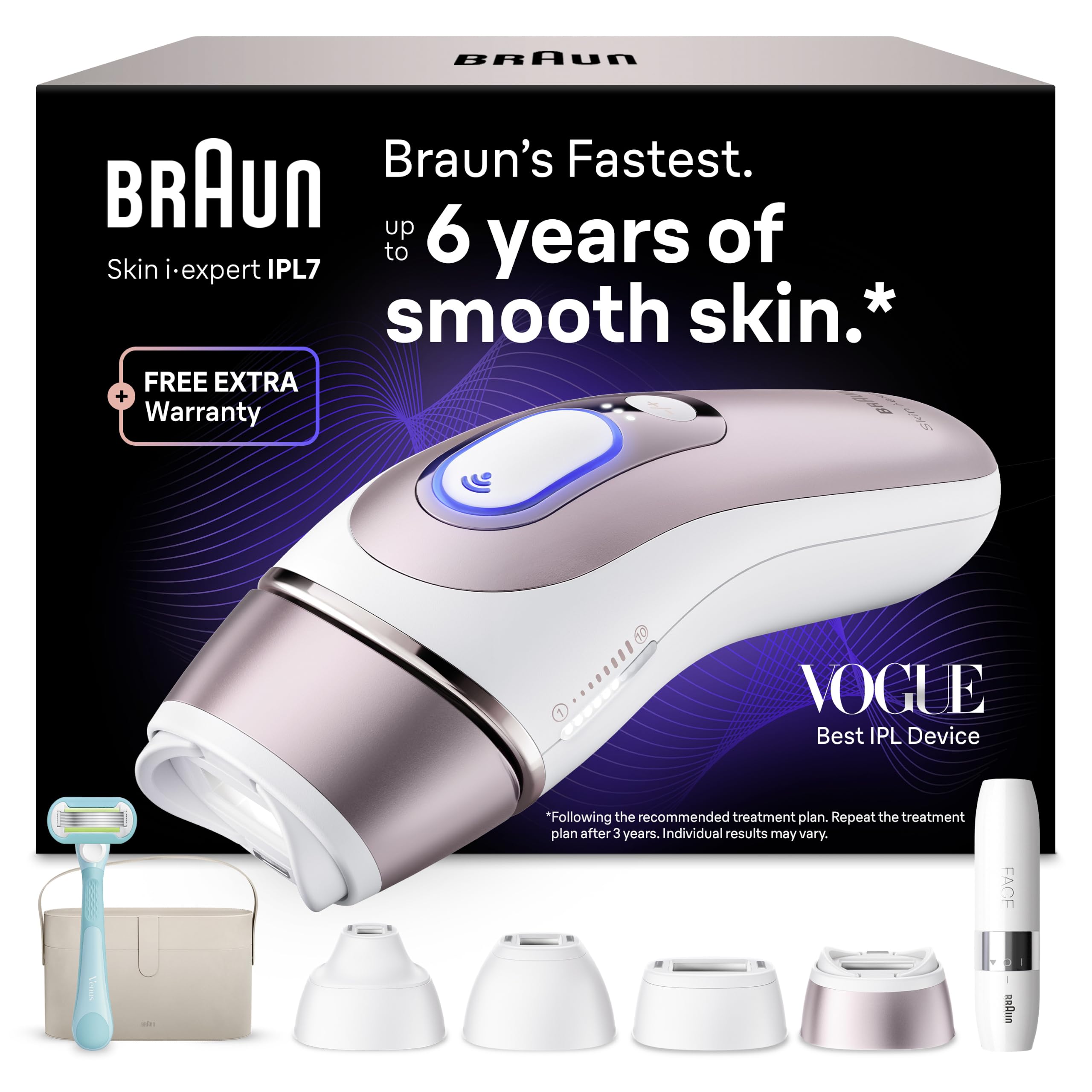 Braun Smart IPL Laser Hair Removal Device for Women, Skin i·Expert, PL7442