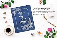 Vista 3 de Navy Blue Shimmer Paper - 100-Pack Metallic Paper, 80 lb Text, Double Sided, Printer Friendly - Perfect for Weddings, Birthdays, Craft Use, Letter