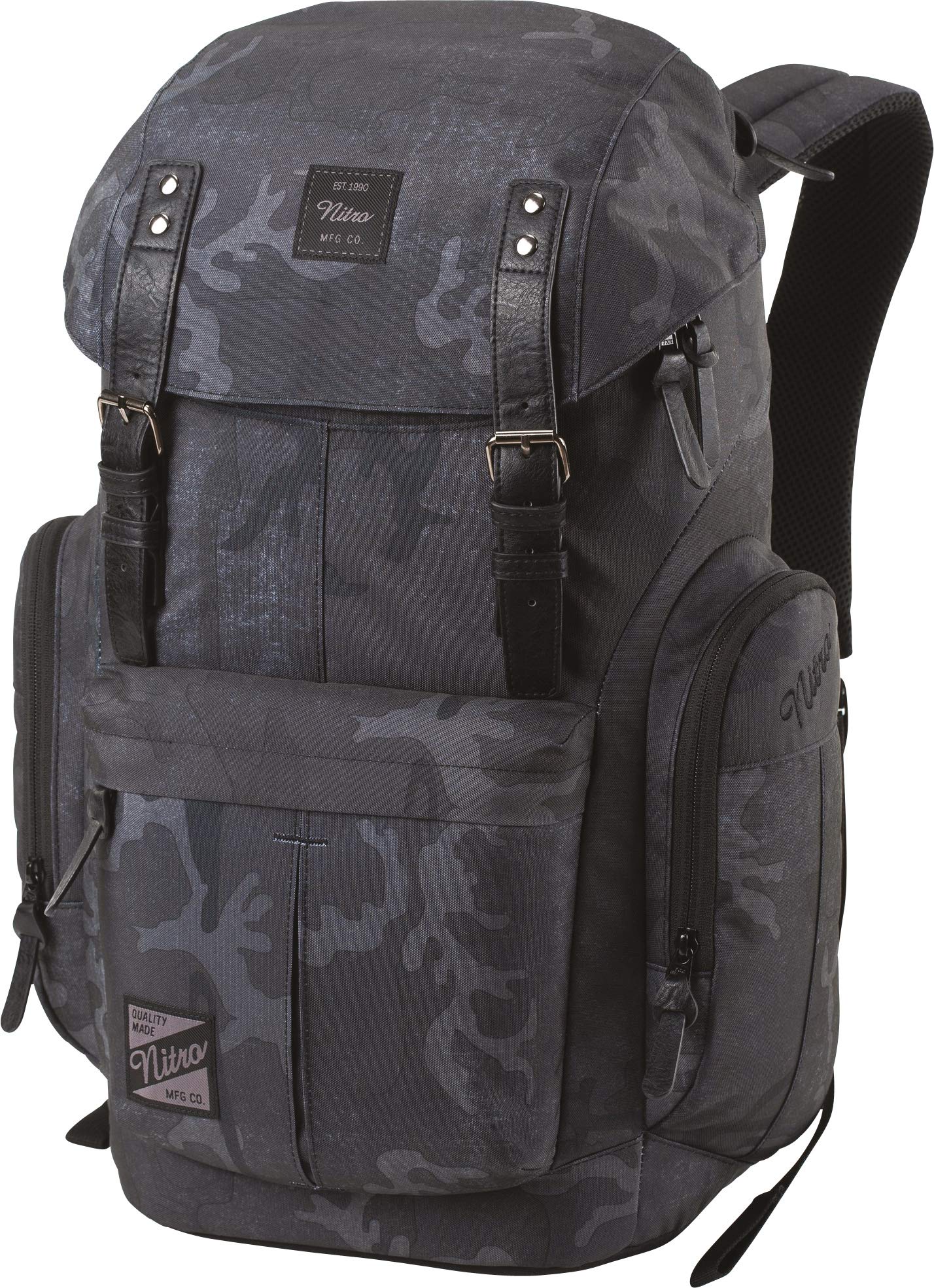 Nitro Daypacker Everyday Backpack in Retro Look with Padded Laptop Compartment, School Backpack, Hiking Backpack or Street Pack, 32 L, Forged Camo, standard size, Daypack Backpacks