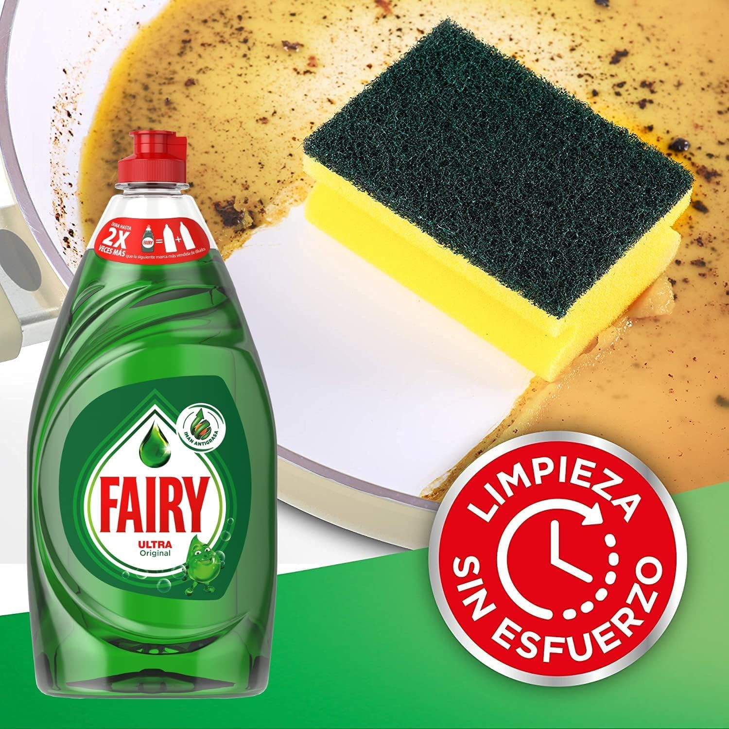 Fairy Ultra Original Líquido Lavavajillas 820ML Fórmula Efectiva Que Deja Los Platos Relucientes, Impresionante Poder Antigrasa