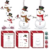 Christmas Roll A Snowman Dice Game - 2 Difficulty Levels DIY Winter Activity Christmas Party Games with Hanging Rope for Family Kids Adults Holiday Decorations & Family Entertainment