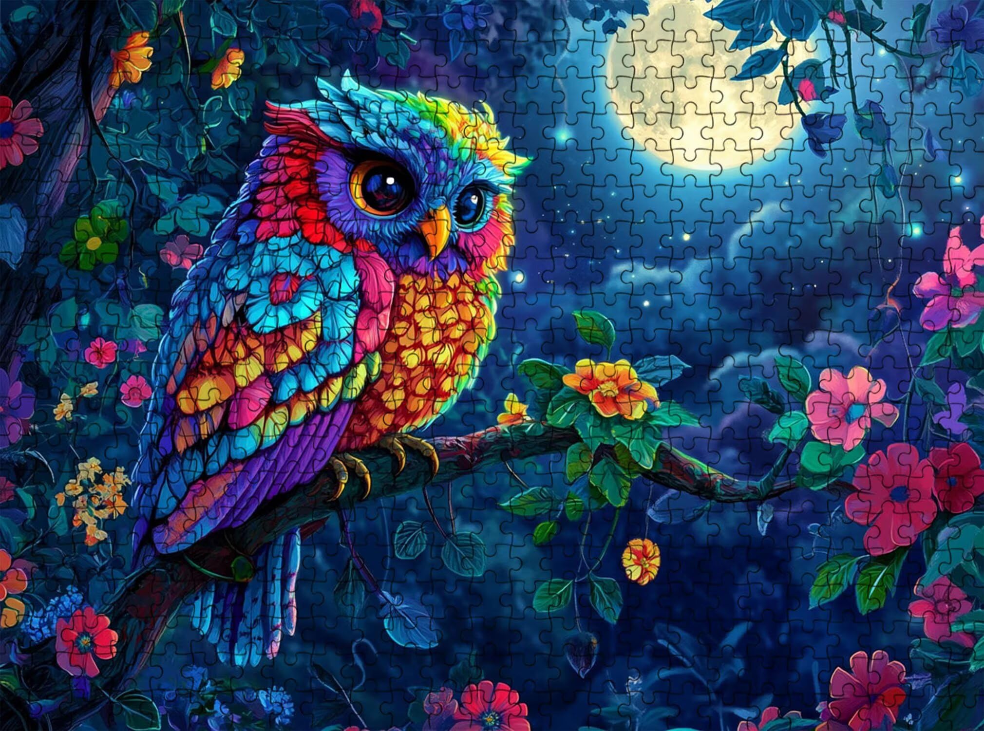 gufo fumetti Puzzle 1500 Pezzi per Adulti, Puzzle in Legno - Collezione Classica con Poster Incluso - Sfida di Concentrazione e Passatempo Antistress, Gioco Educativo per Famiglia, 87 x 57 cm f0-724