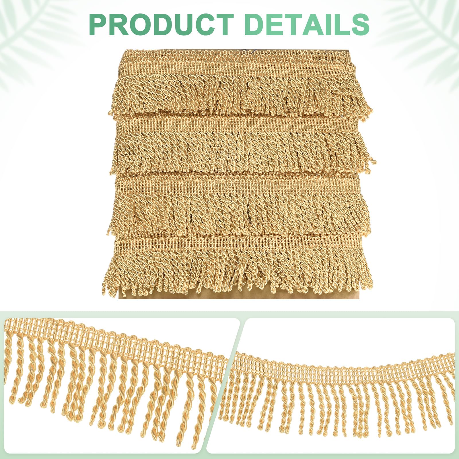 M METERXITY 12 Yards Curtain Fringes Fringe Trim - Image 2