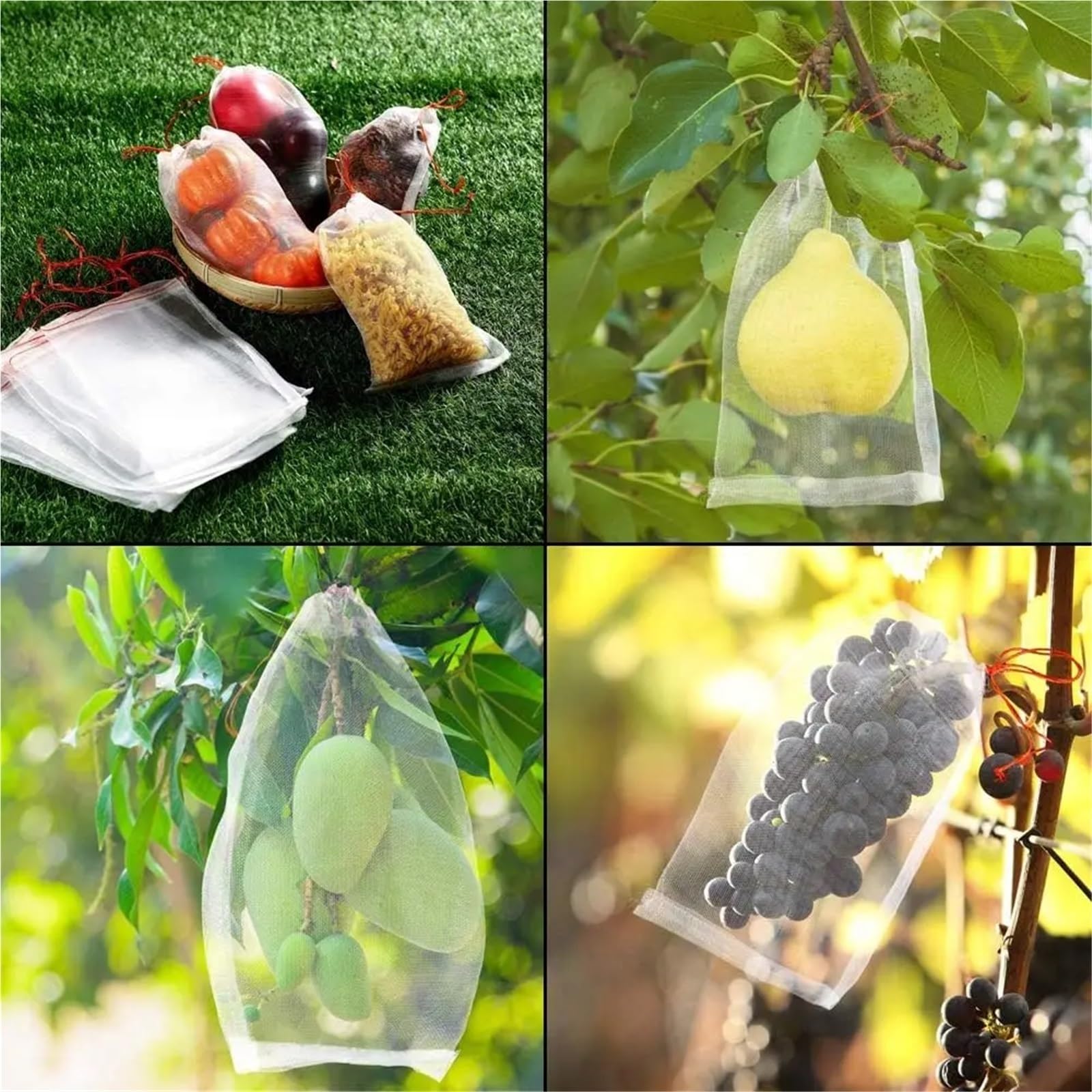Sac de Culture Plantes 3 pièces, Sacs en Tissu Non tissé à aération, légumes Jardin poignées