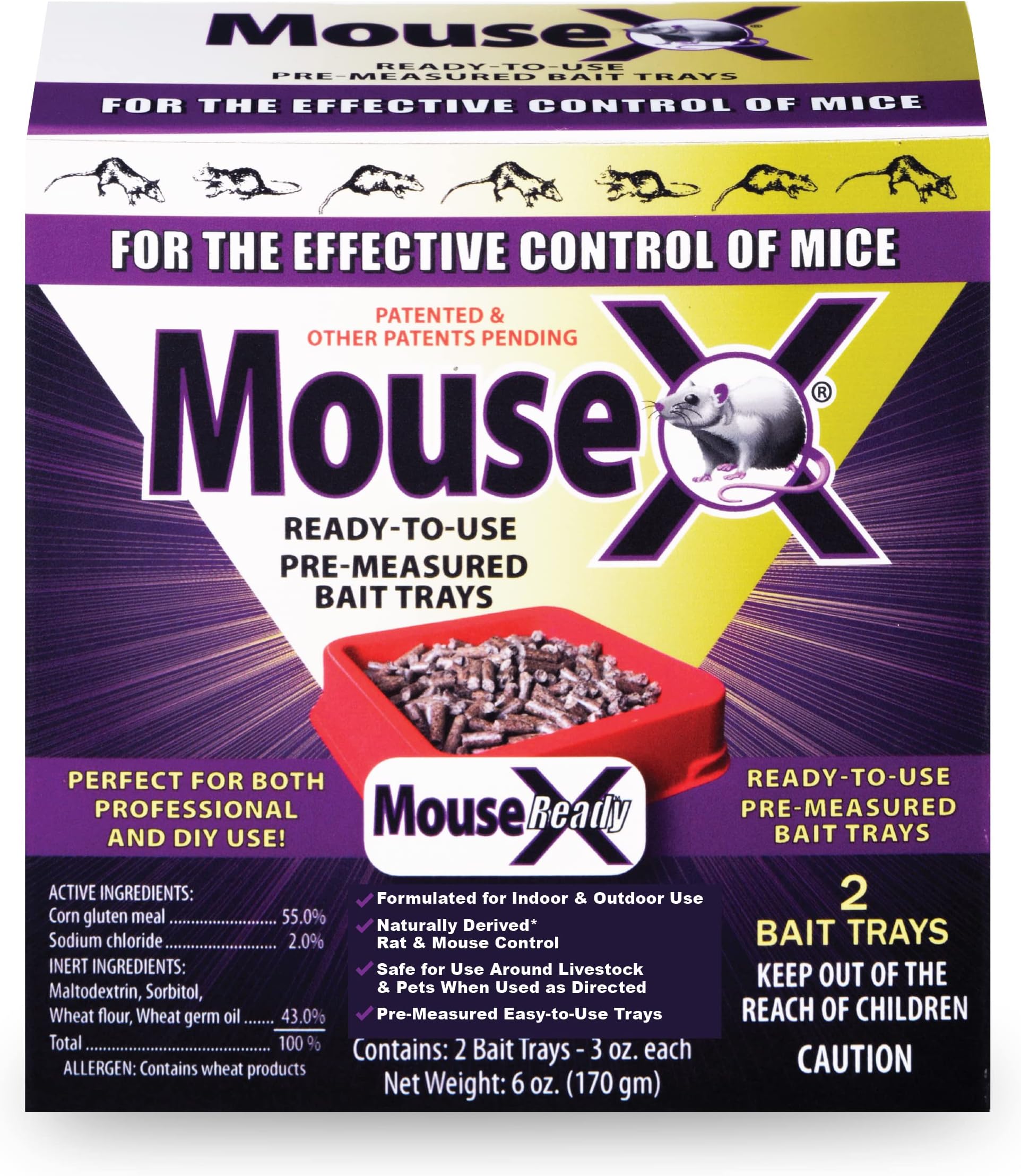 MouseX Ready-to-Use Pre-Measured 3 oz. Bait Trays, 2-Pack: EcoClear Products 620107