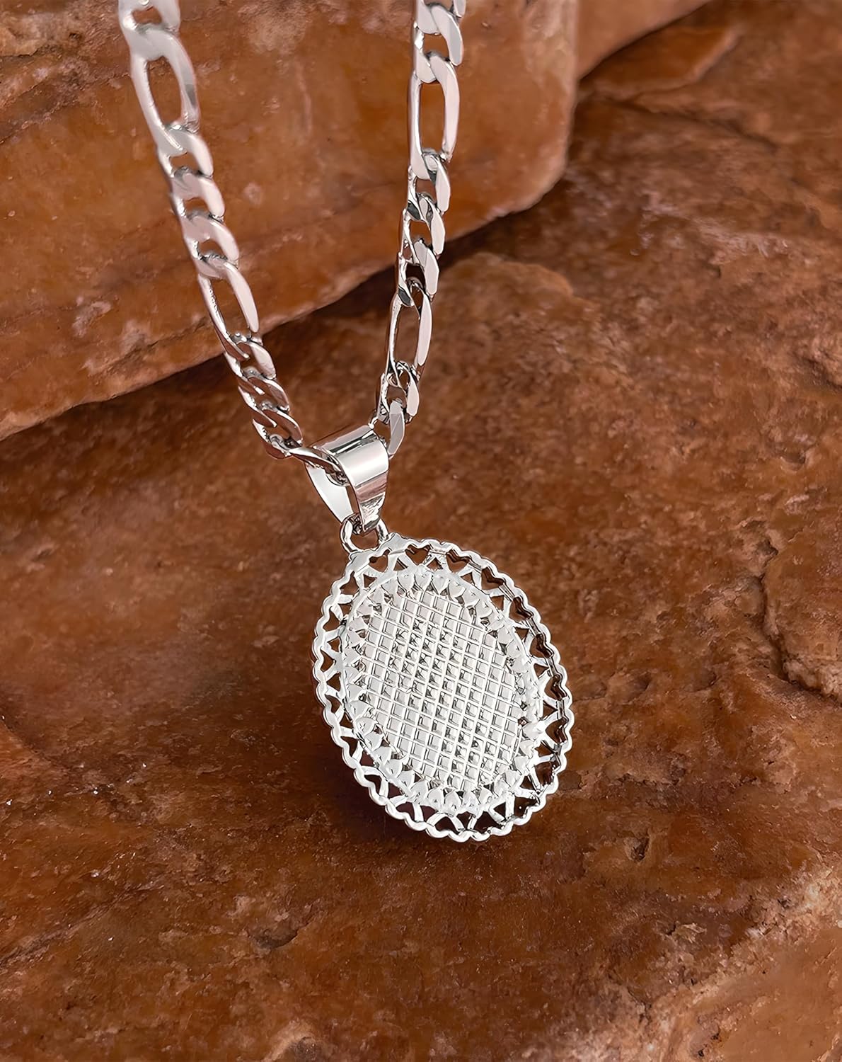 Virgin Mary Necklace for Women, 14K Gold Plated Copper Virgen de Guadalupe Charm Pendant, Valentine Mother's Day Our Lady Blessed Christian Catholic Gifts for Her with Jewelry Box Figaro Chain - Image 9