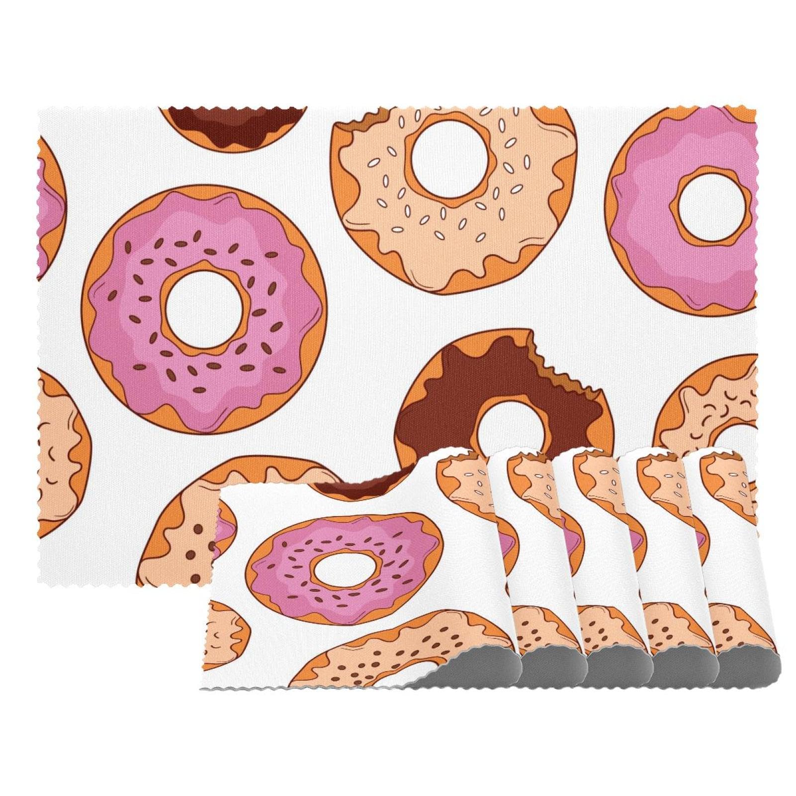 Set de table donut coloré lot de 6 tapis de salle à manger 30x45 cm antidérapants