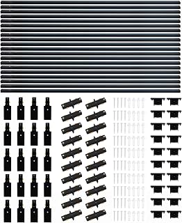 66FT H Track Lighting Rails Black, H Type Track Lighting Rails Kit with End Caps and Live End Feed Connector, Compatible with 3-Wire Single Circuit H Style System