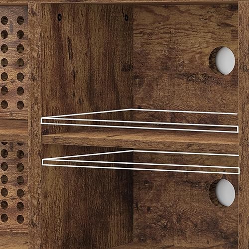 Miniatura 46 de LVB Centro de entretenimiento rústico para TV de 65 pulgadas, soporte de TV industrial de madera y metal con estante de almacenamiento, mesa consola