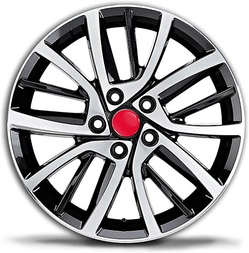 Miniatura 4 de Biomar Labs® 4 bujes universales de aleación central de rueda compatibles con VW Número de pieza: 3B7601171 Tapacubos centrales negro rojo brillante