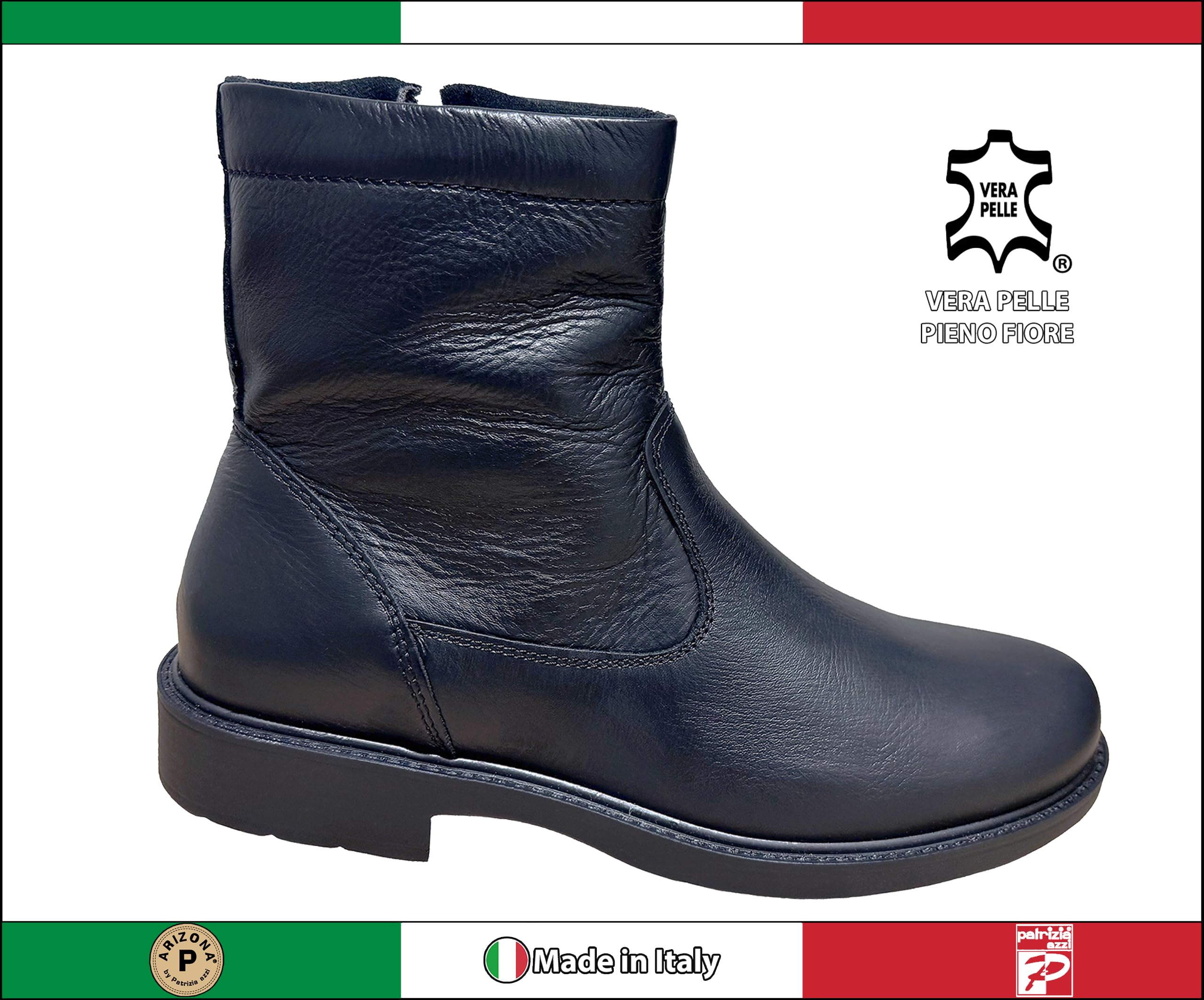 Generico Stivaletti in Vera Pelle per Uomo, Patrizia Azzi, Linea Arizona Art.90299 100% Made in Italy