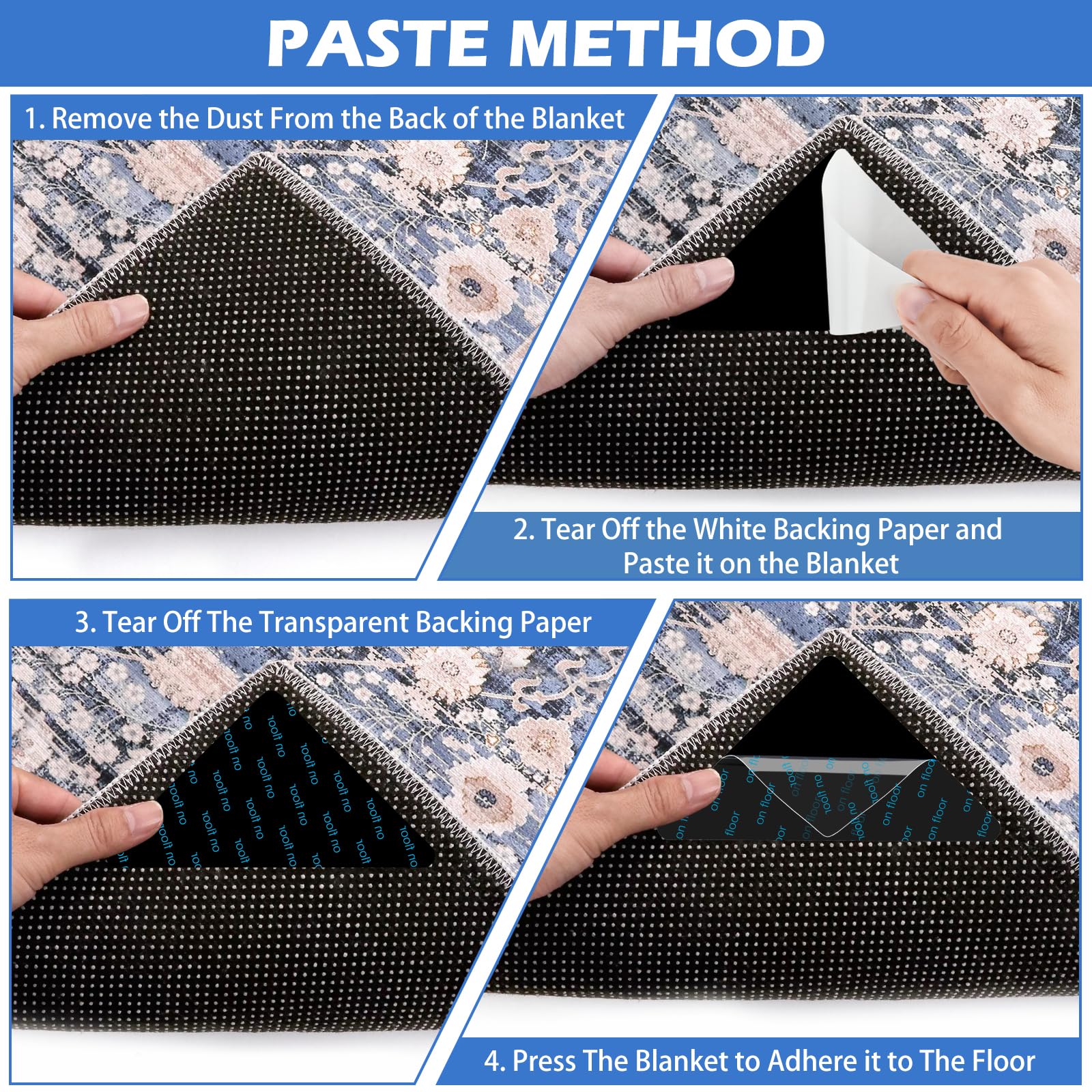16 Stück Antirutschmatte für Teppich，Teppich Antirutsch Pad，Teppichs Antirutschunterlage，Antirutsch Teppichs，Anti rutsch für Teppichh