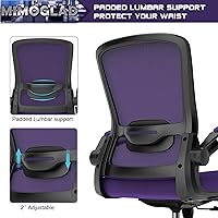 Vista 8 de Silla de oficina Mimoglad, silla de escritorio ergonómica con soporte lumbar ajustable, silla de computadora de malla de respaldo alto