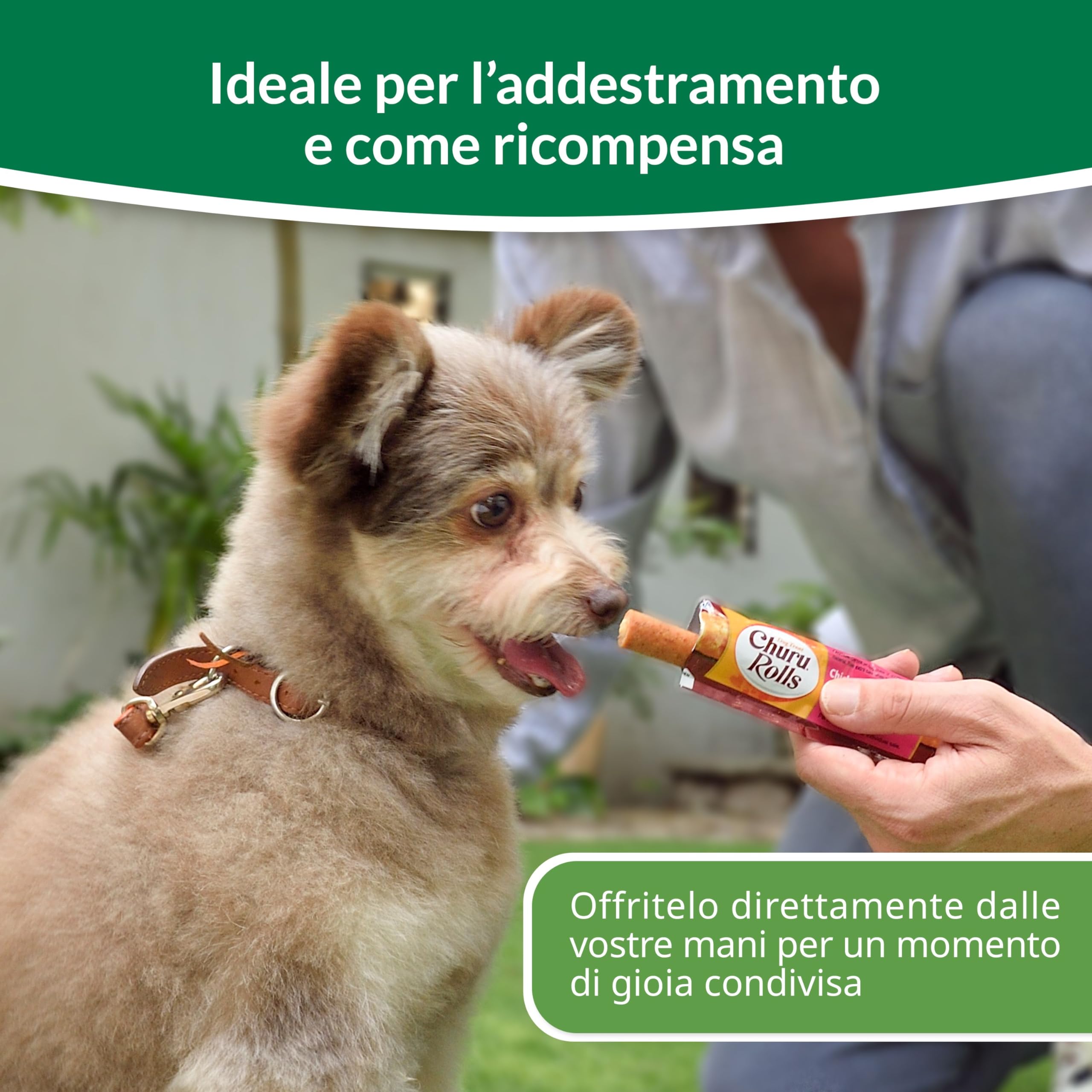 INABA Churu Rolls Snack per Cani, Bastoncini di Pollo con Cuore di Pollo - 8 Pack (64 Stick x 12gr) - Premietti per Cane Morbidi e Deliziosi - Cibo per Cani Senza Conservanti o Coloranti Artificiali