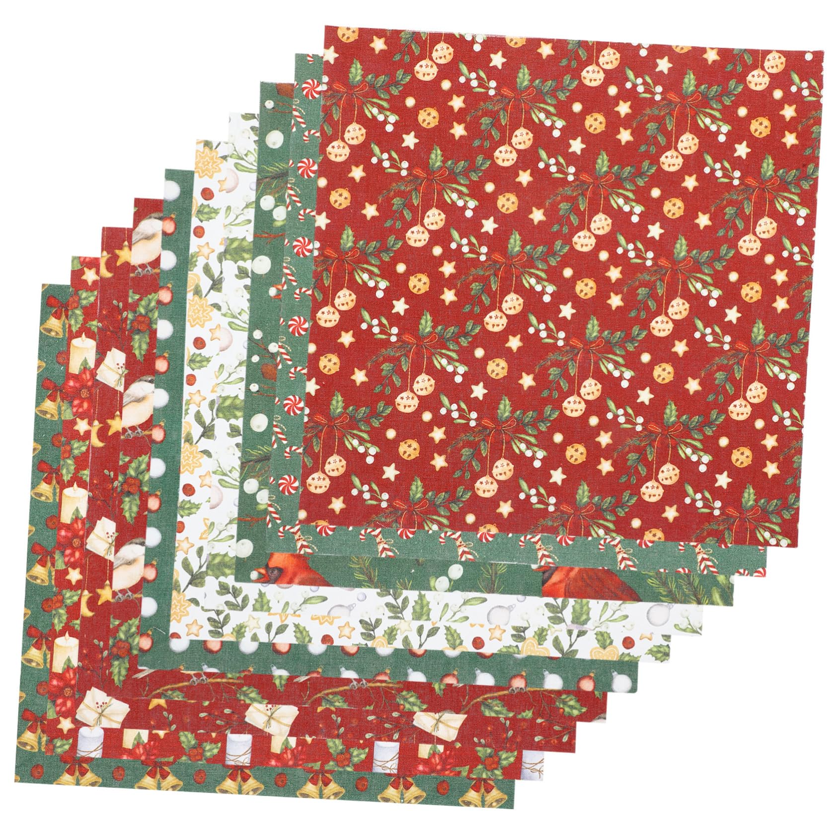 NUOBESTY 3 Series Tela De Retales Acolchado De Tela Navideña Tejido De Costura Cuadrado Adornos Navideños Antiguos Cuartos De Grasa De Navidad Pequeña Navidad Algodón 10 Hojas*3