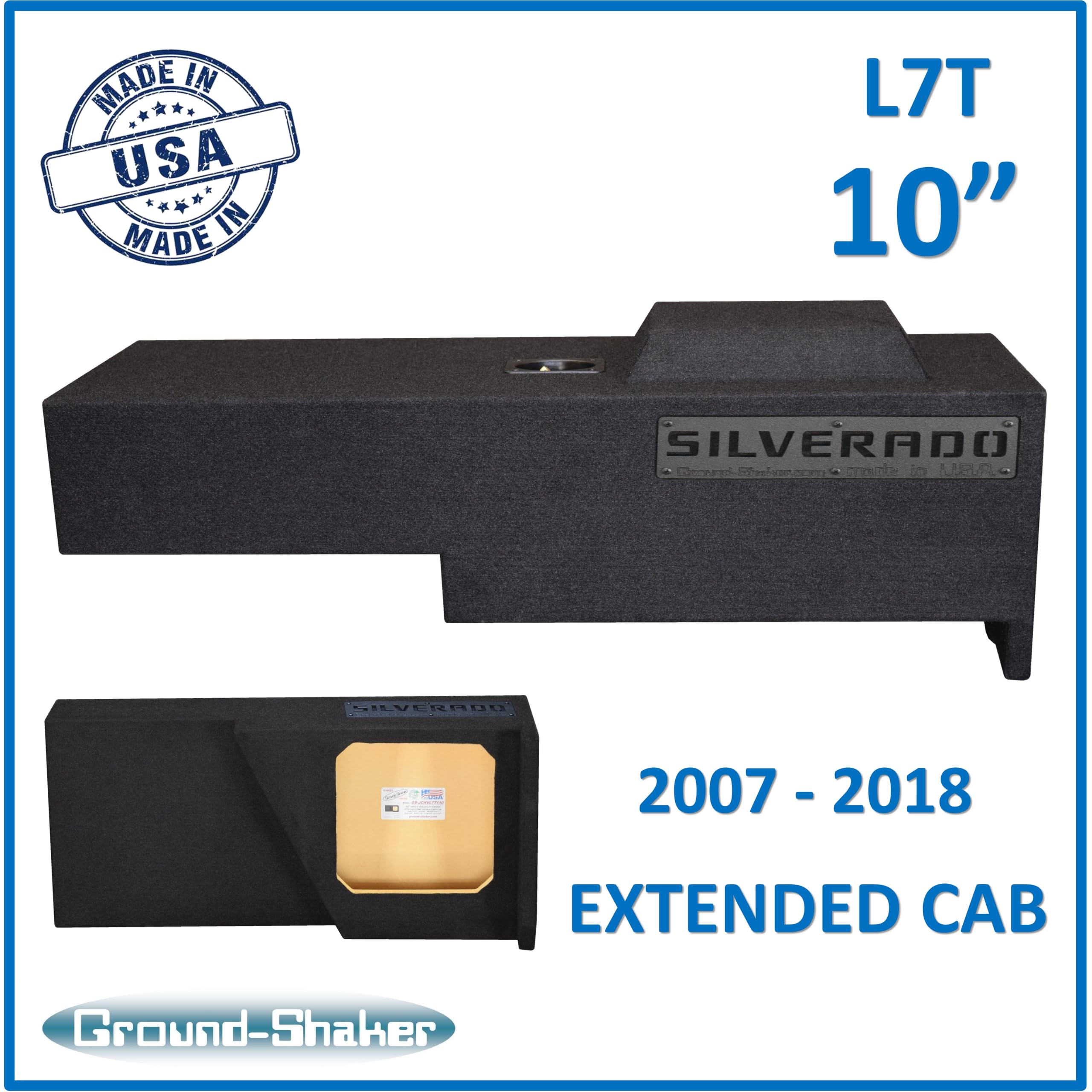 Silverado Extended Cab 2007-2018 Single Sub Box Subwoofer Enclosure (10