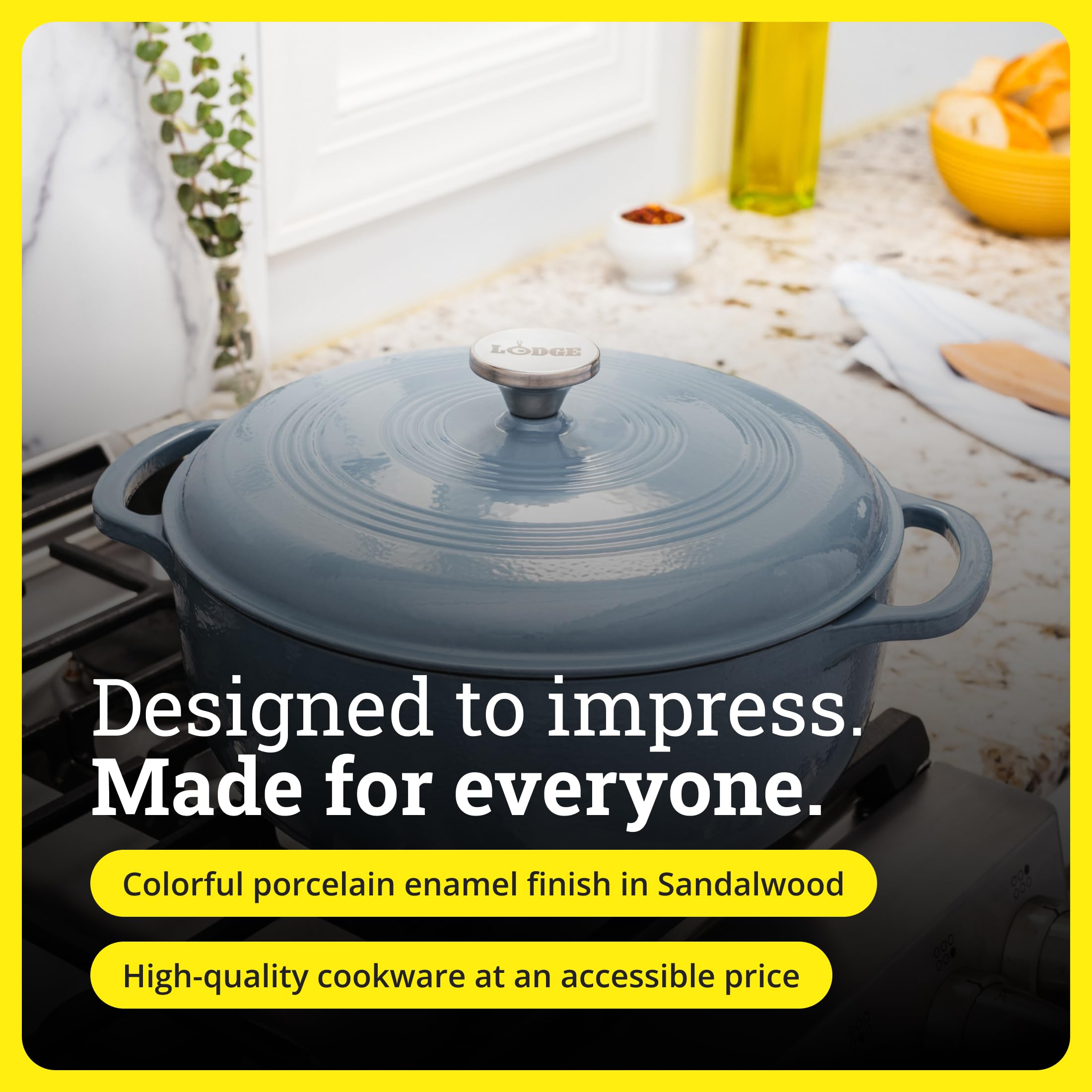 Amazon.com: Lodge Essential Enamel Cast Iron Dutch Oven with Lid