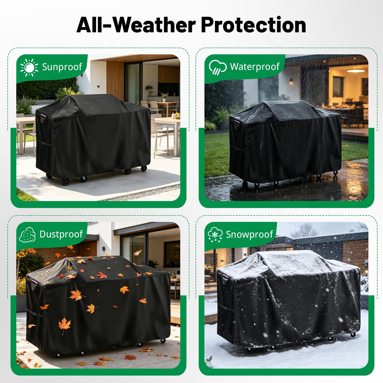 Cubierta impermeable de 72 pulgadas para parrilla al aire libre, cubierta de isla de barbacoa resistente para cocinas GE 72 pulgadas de largo x 28 pulgadas de ancho x 46 pulgadas de alto, protección