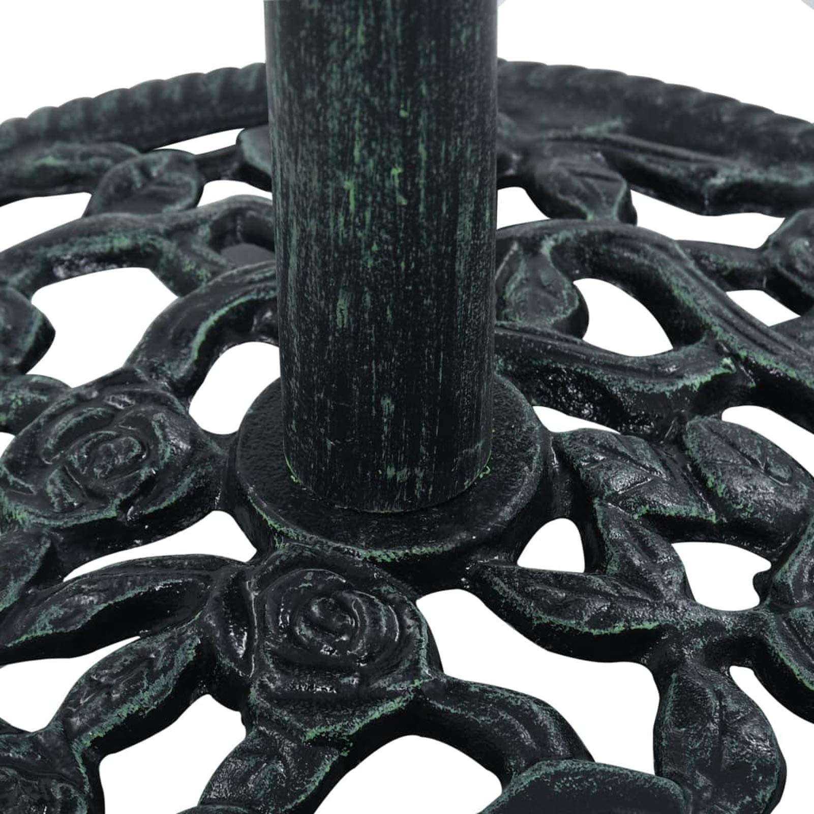 LAPOOH Socle de Parasol Vert 9 kg 40 cm Fonte,Pied De Parasol,Pied De Parasol Lourd,Pied De Parasol sur roulettes