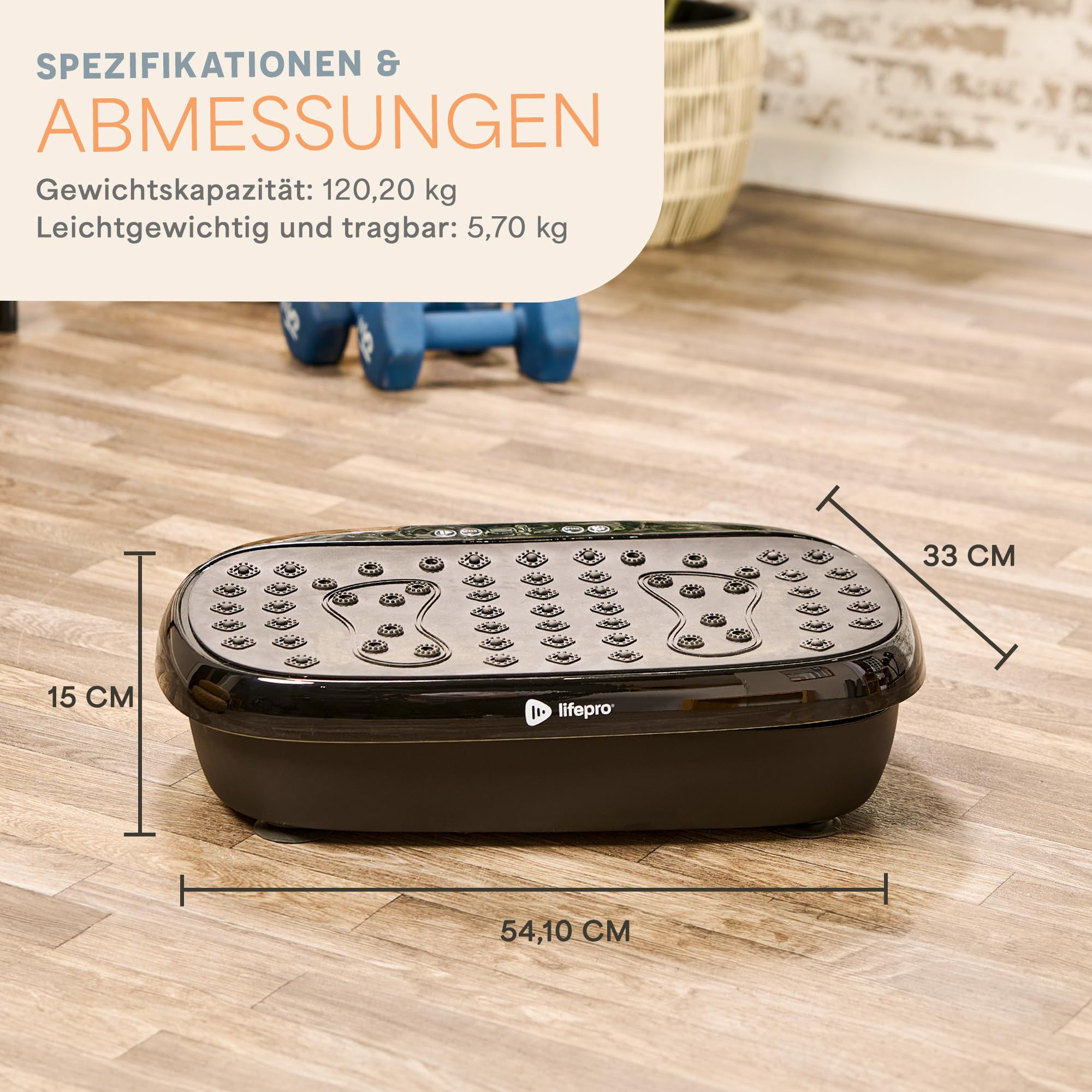LifePro Vibrationsplatten-Trainingsgerät – Hexaplate für Lymphdrainage und Gewichtsabnahme – mit LED-Anzeige, Fernbedienung und leisem Motor