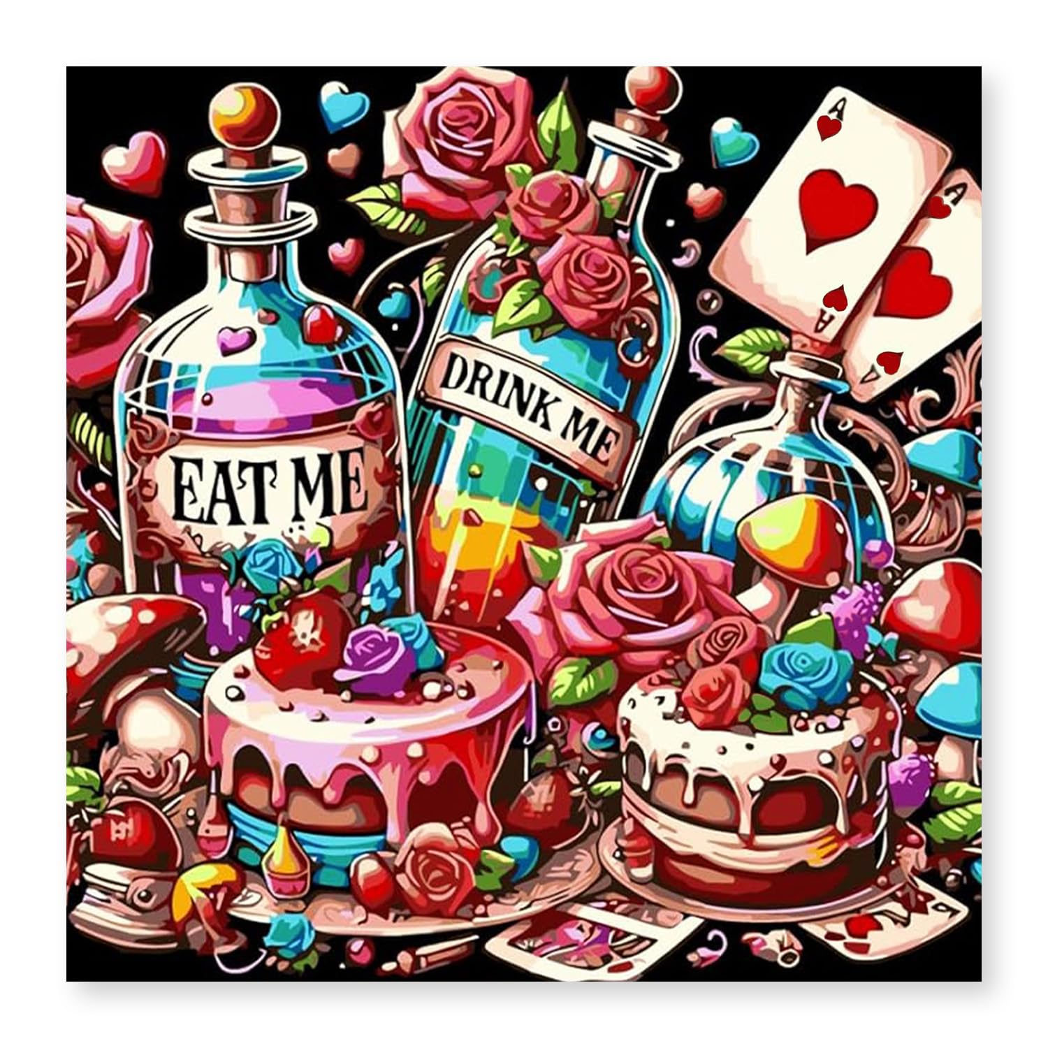 GOUGOUFAFA Paint by Numbers for Adults,Paint by Numbers Roll Canvas 15x15in