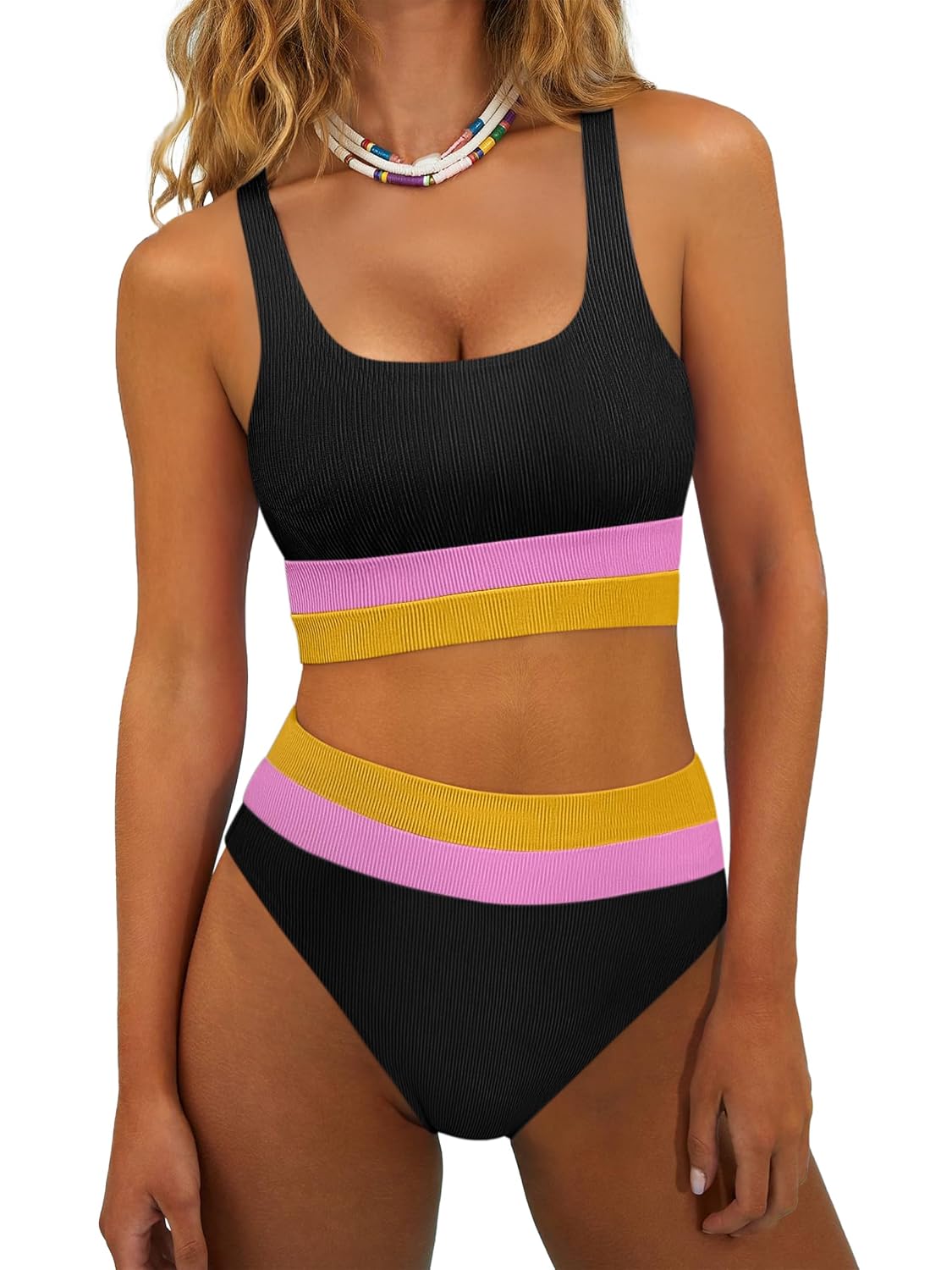 ANRABESS Bikini Sets for Women Summer 2026 High Waisted 2 Piece Bathing Suit Tummy Control Swimsuit Color Block Swimwear - Review, Price and Buying Guide