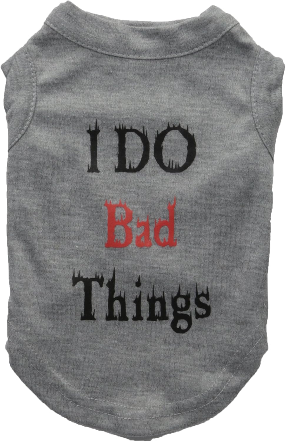 Mirage Pet Products 10-Inch I Do Bad Things Screen Print Shirts for Pets, Small, Grey
