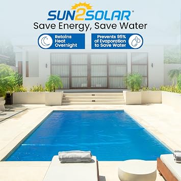 Sun2Solar Solar Pool Cover 8 Mil | 15 x 30 Ft Blue