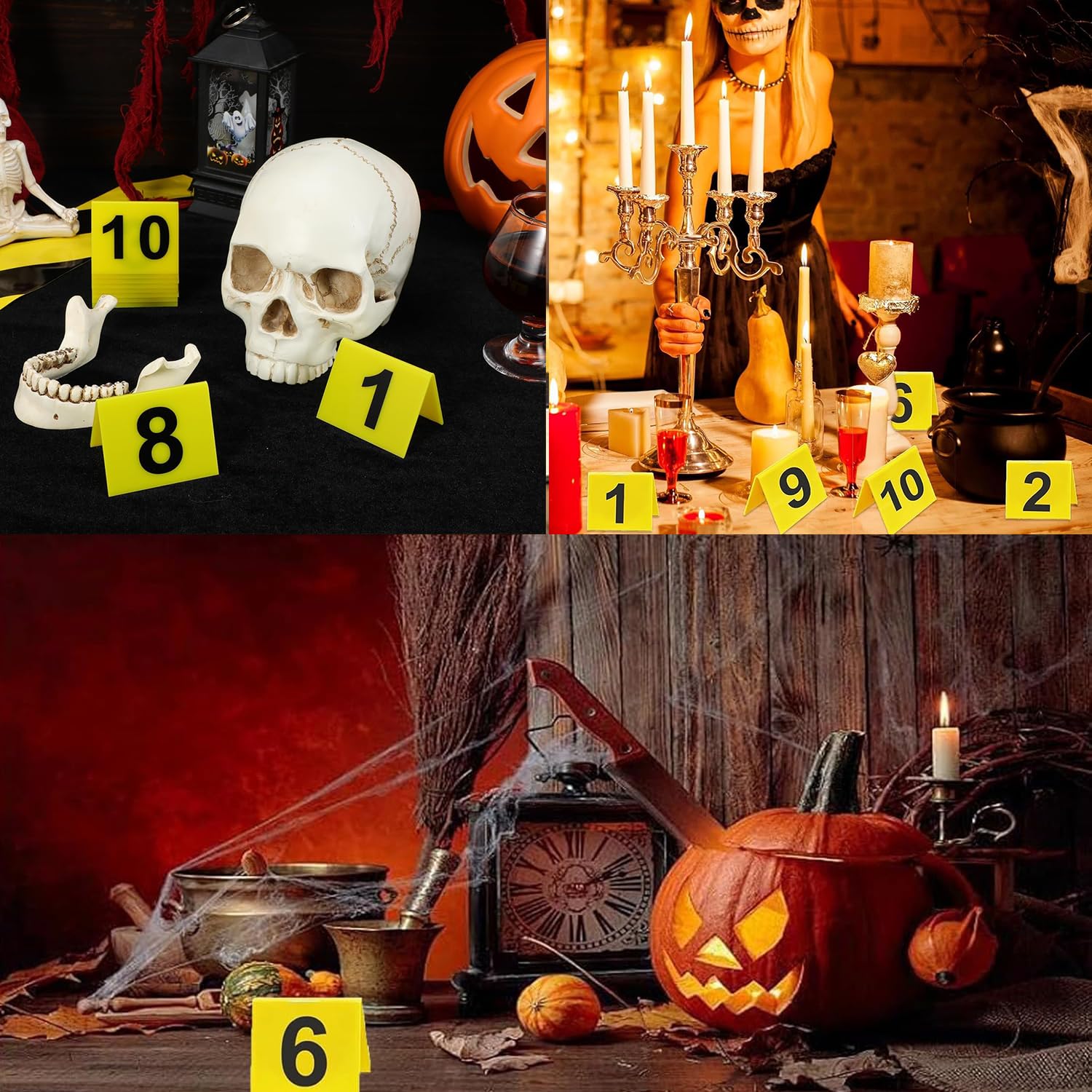 20 Stück Gelbe Tischnummernschilder, Tischnummernschilder 1-20, Gelbe Acrylnummern, Restaurant-Tischnummern, für die Dekoration von Restaurant-Tisch, Halloween-Party