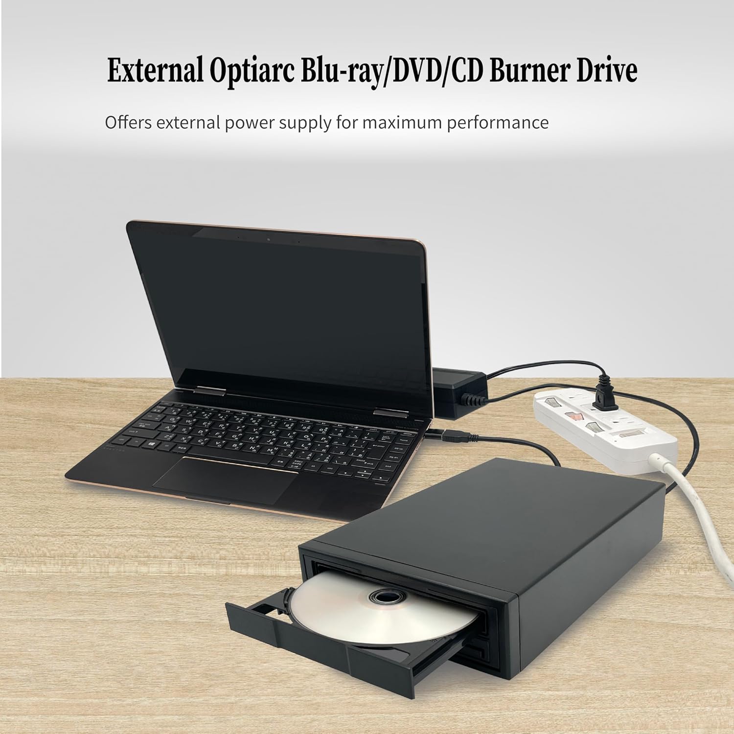 16X Blu-ray BDXL DVD CD External Burner Drive with USB 3.2 Gen 1, Free Burning Software, Sample Discs, and Archival M-Disc Support