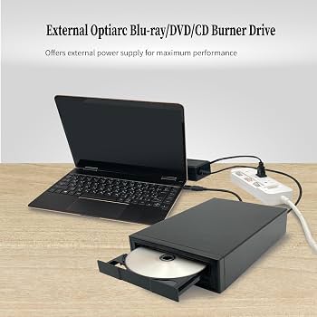 Optiarc 16X Blu-ray BDXL DVD CD External Burner Drive with USB 3.2