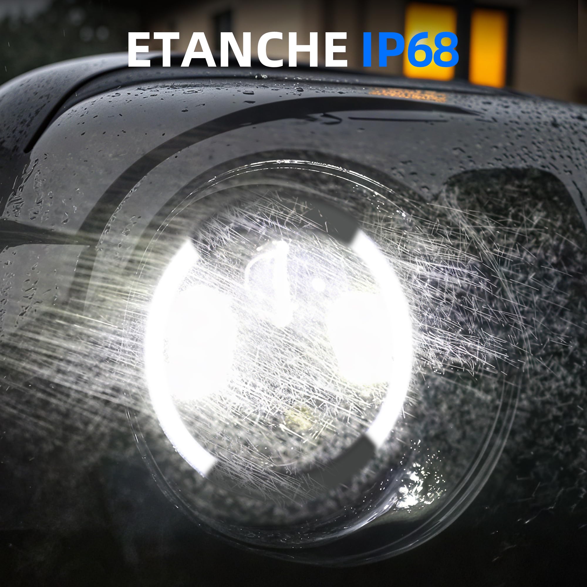 CO LIGHT Phare LED Rond 7 Pouces Projecteur Hi Lo Homologué E-MARK DRL Blanc Clignotant Ambre Compatible H6024 Adapté pour Wrangler JK TJ CJ LJ Miata MX5 Century 2PCS