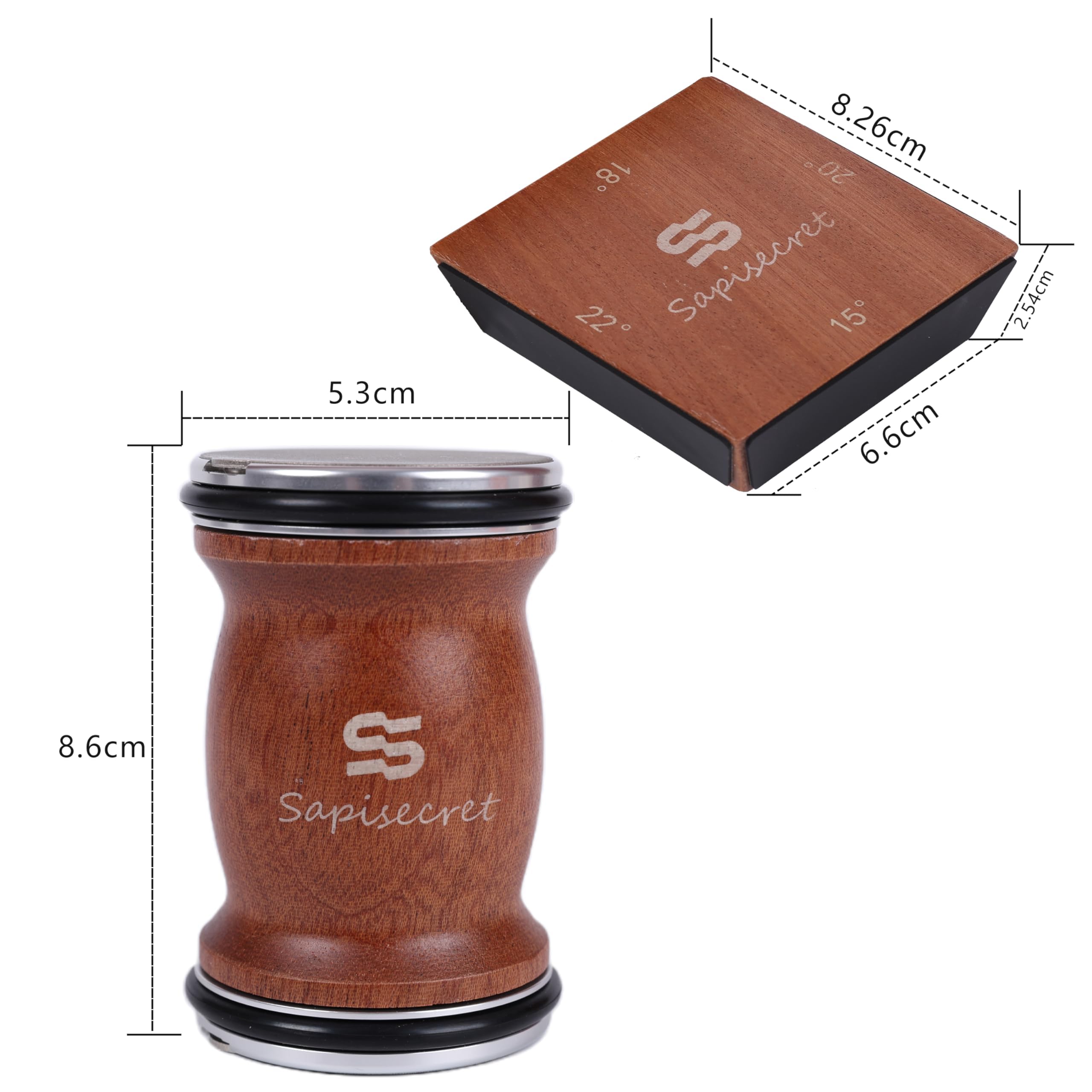 Rollschleifer Messerschärfer – Manueller Schnellschärfer für kleine Messer, Küchenmesser Set, Sapele Holz, 12°/15°/20°/25° Winkel, austauschbare Schleifscheiben 400/1000 – Sapisecret
