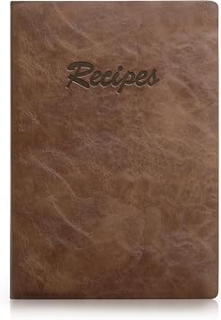 Dahey Recipe Book to Write in Your Own Recipes, Blank Hardcover Cookbook with Pocket, Personalized Family Recipe Journal Notebook to Organize Recipes for Men, Leather Cover and 80 Recipes, Brown