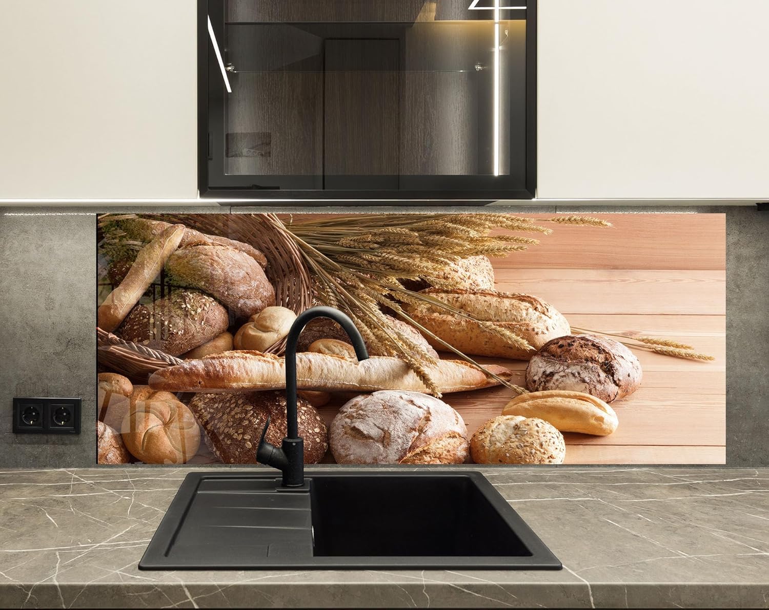 Myphotostation.com 25Wx58H'' Tempered Glass Stove Backsplash Kitchen Tile Decor Stove Back Cover Glass Splashback Tile for Stove Top Cover Toughened Glass Cooker Protector 86