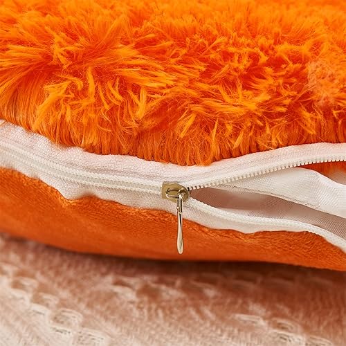 Vista 43 de MOOWOO Almohada de corazón esponjosa, almohada de piel sintética, felpa sherpa, cojín suave y bonito, día de San Valentín, día de Acción de Gracias