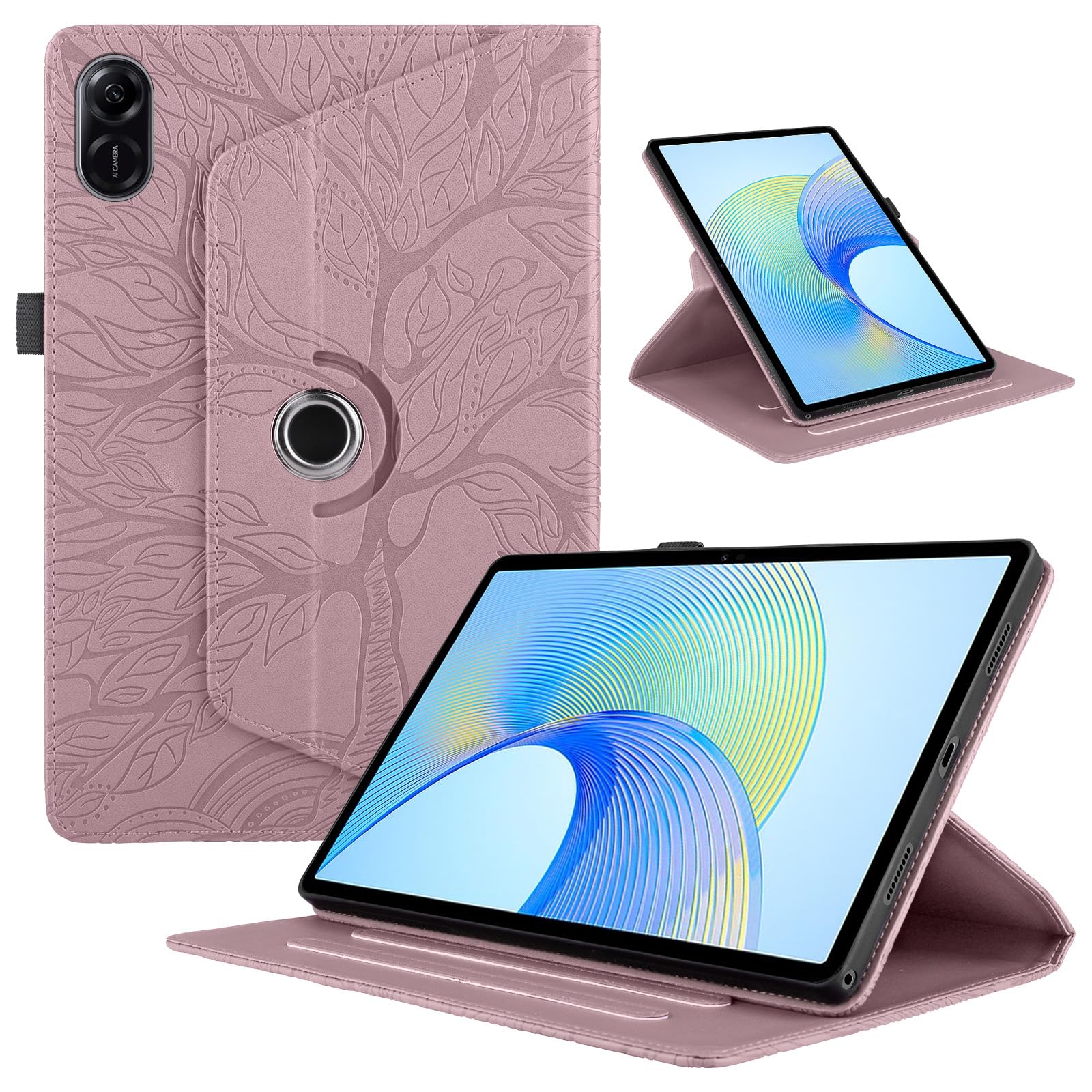 Funda para Samsung Galaxy Tab S9/ S8/ S7 11" (SM-X710/X700/T870) PU Cuero Tablets Protectora Cover 360°Carcasa Giratoria de ángulo Múltiple Stand Función Tablets Funda,Rojo Árboles — view 173