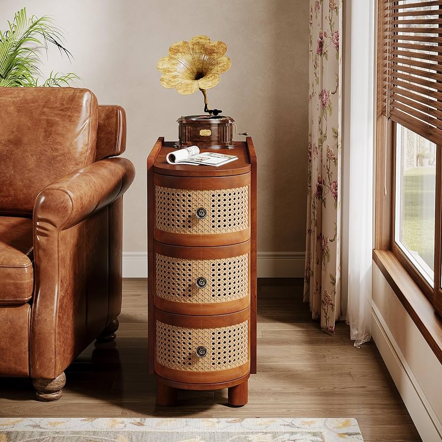 値下アメリカ Tribesigns ベッドサイドテーブル オーク材 アンティー Amazon.co.jp: MU RONG サイドテーブル アメリカオークウッド