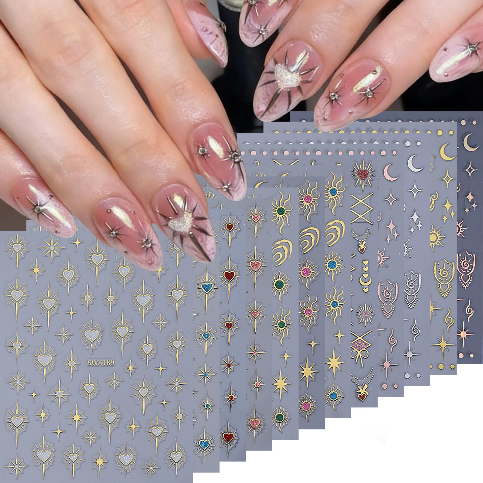 Sun Nail Stickers - Bohemian Nail Art Decals -17