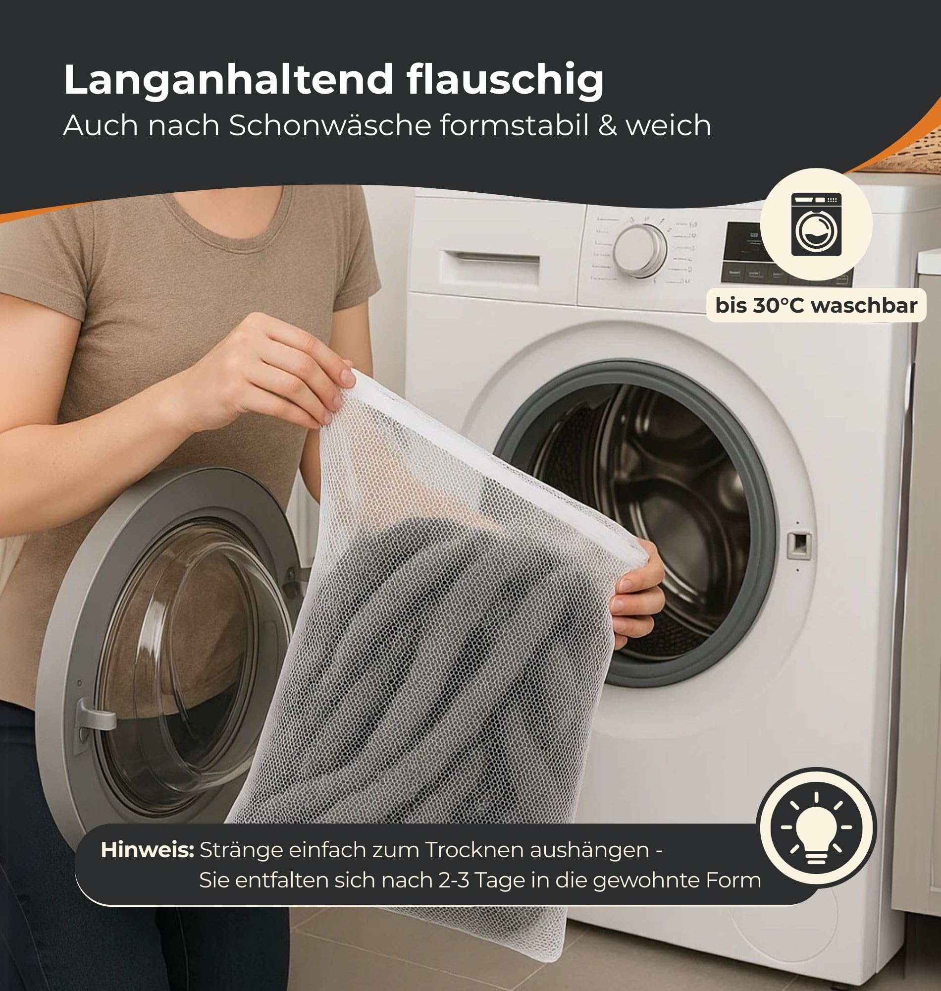 Arsvita Flauschvorhang Türvorhang (100x220 cm) in Meliert Beige-Braun als Insektenschutz für Balkon, Terrasse oder Wohnmobil, Wohnwagen, Pavillon