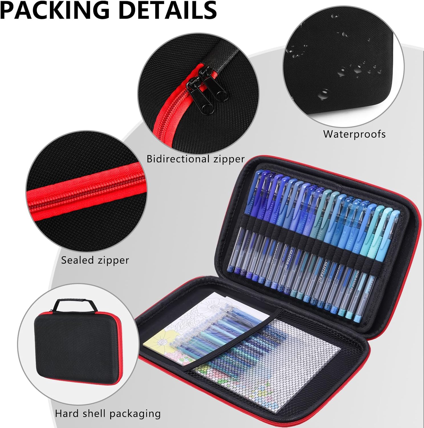 80 Pack Blue Drawing Pen Set,20 Color Double Tip Brush Pens 20 Color Gel Pens with 40 Refills for Adult Drawing Art Craft Kit