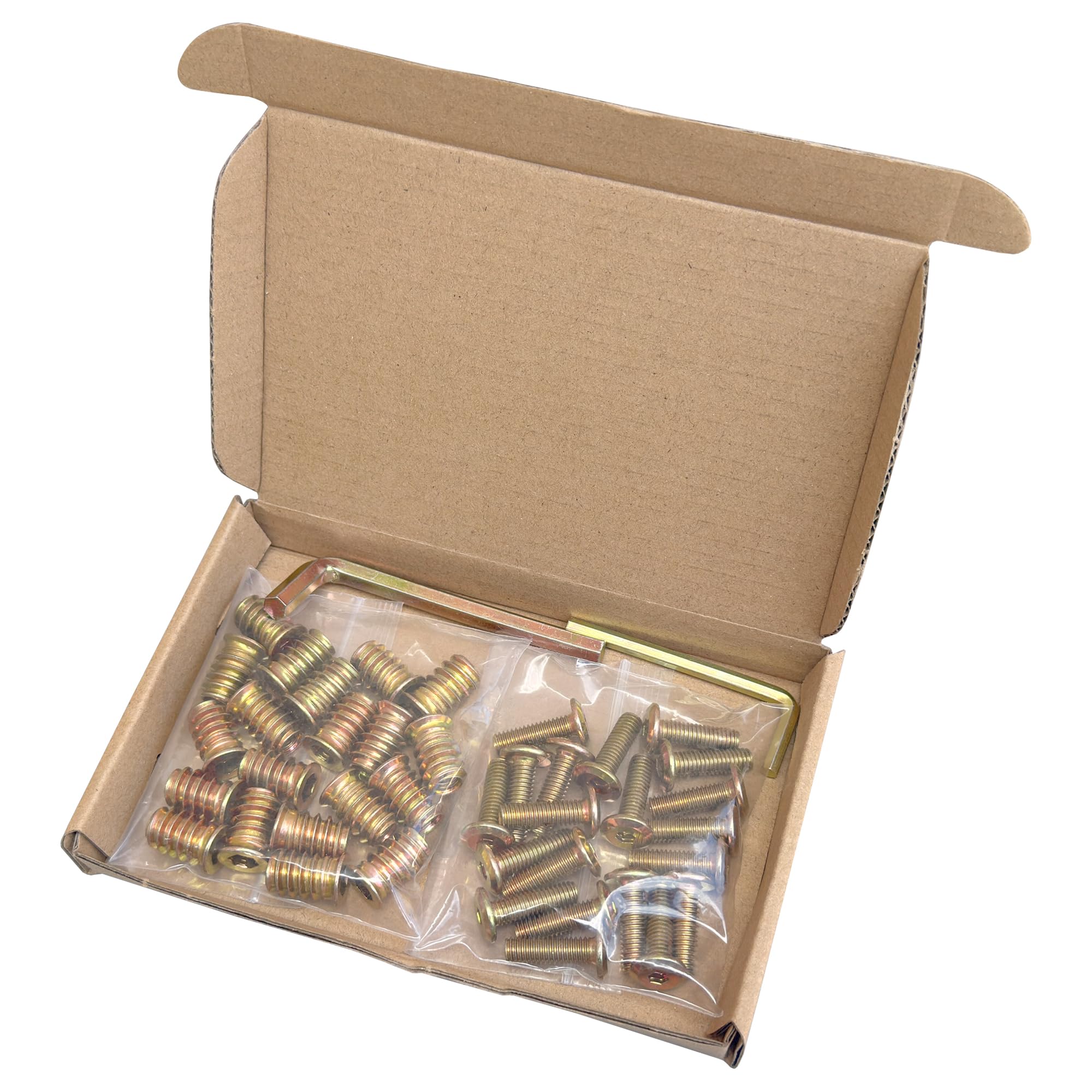 20-Set Furniture Connector Bolt Kit - Wood Furniture Fastener Set including Threaded Insert Nuts & Wrenches (M6 × 20mm) - Image 3