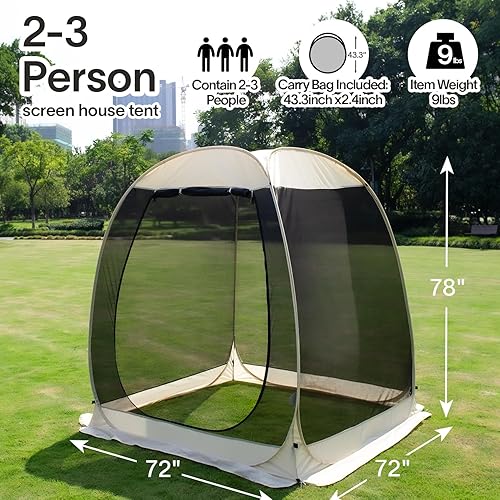 Miniatura 3 de Alvantor - Tienda de campaña para exteriores con malla para 4 - 15 personas para patios, tienda de campaña desplegable instantánea, no impermeable